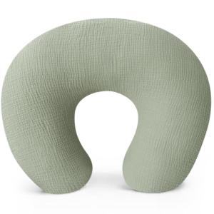 imageKonssy Muslin Nursing Pillow Covers 100 Cotton Soft ampamp Adorable Covers for Breastfeeding Pillows Slipcovers for Newborn Baby Boys ampamp GirlsFog Green