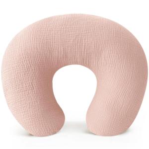imageKonssy Muslin Nursing Pillow Covers 100 Cotton Soft ampamp Adorable Covers for Breastfeeding Pillows Slipcovers for Newborn Baby Boys ampamp GirlsPink