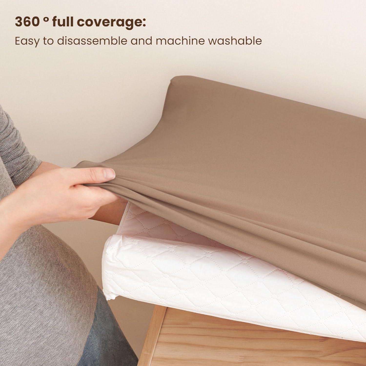 imageKonssy 2 Pack Stretchy Changing Pad Covers for Girl Boy Silky Soft Changing Table Cover Breathable Baby Nursery Diaper Chang Pad Sheets BrownBeigeAutumn Bloom Clay