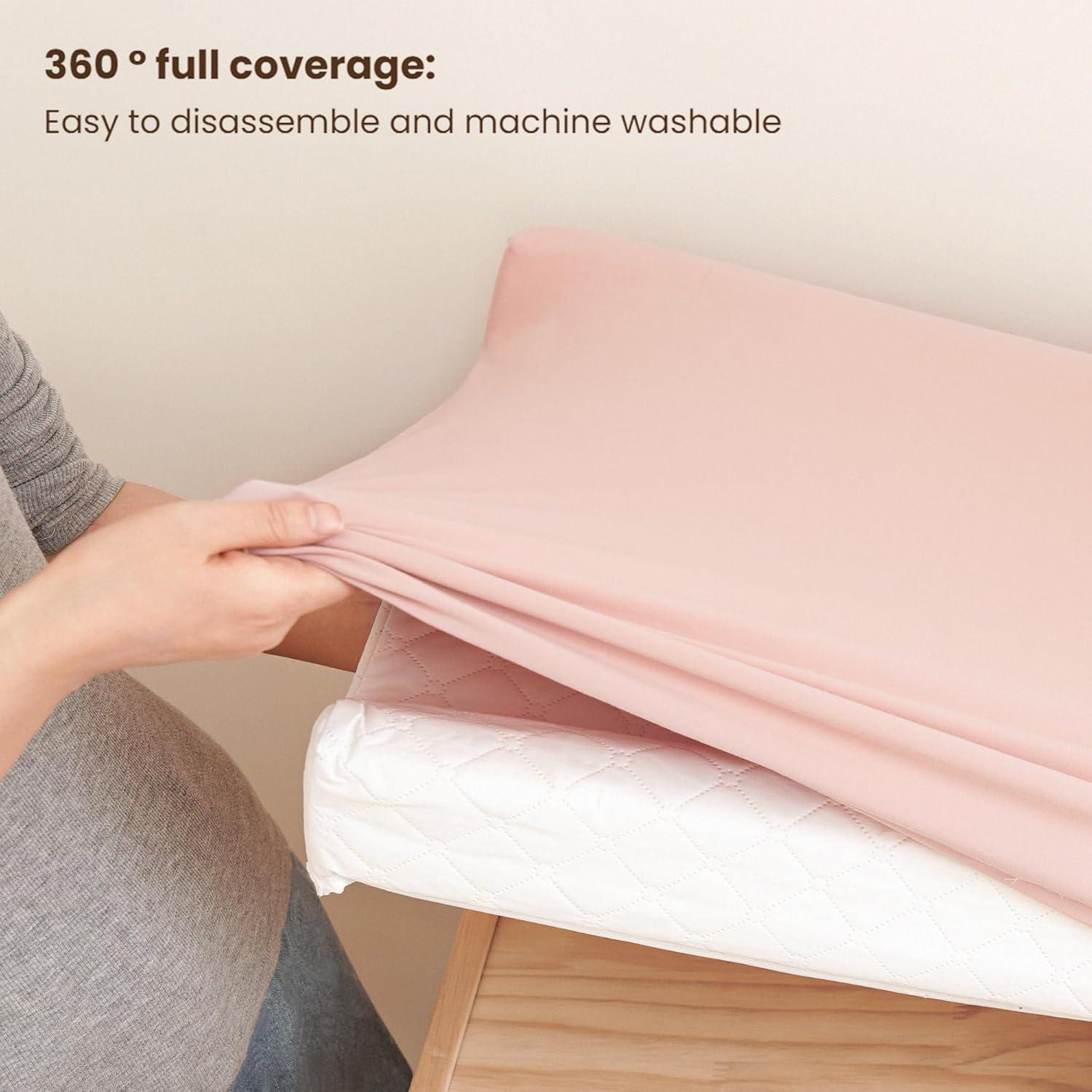 imageKonssy 2 Pack Stretchy Changing Pad Covers for Girl Boy Silky Soft Changing Table Cover Breathable Baby Nursery Diaper Chang Pad Sheets Pink SpringPinkPink Spring  Pink