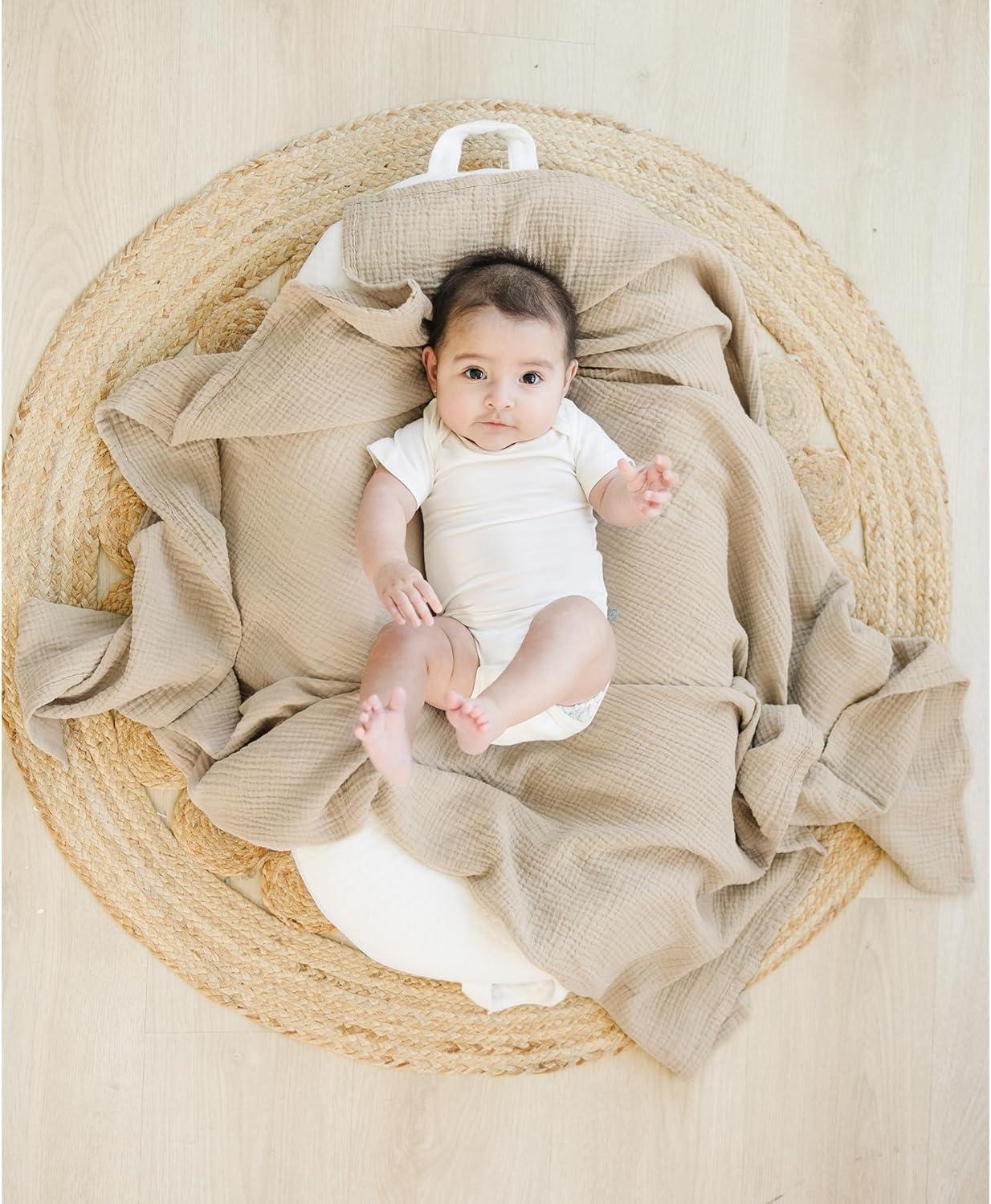 imageKonssy 3 Pack Muslin Swaddle Blankets for Unisex Newborn Receiving Blanket Large 47 x 47 inches Soft Breathable Muslin Baby Swaddles for Boys ampamp GirlsFloral