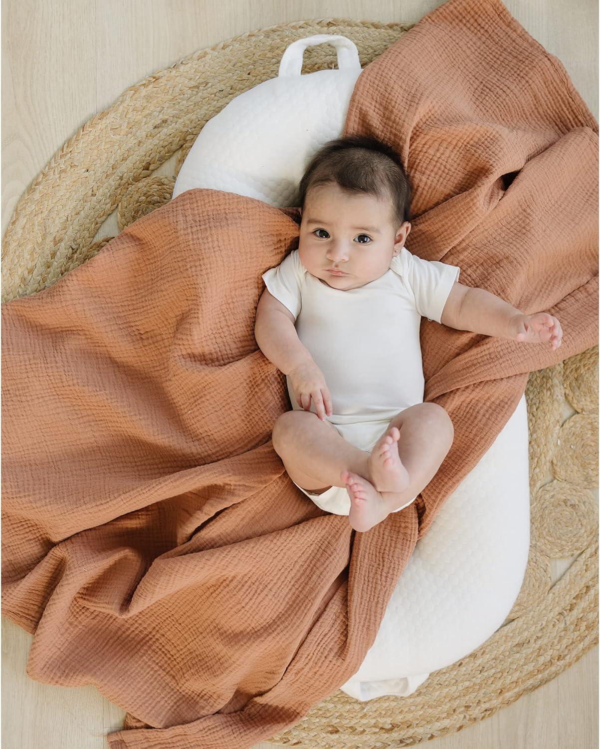 imageKonssy 3 Pack Muslin Swaddle Blankets for Unisex Newborn Receiving Blanket Large 47 x 47 inches Soft Breathable Muslin Baby Swaddles for Boys ampamp GirlsRainbow