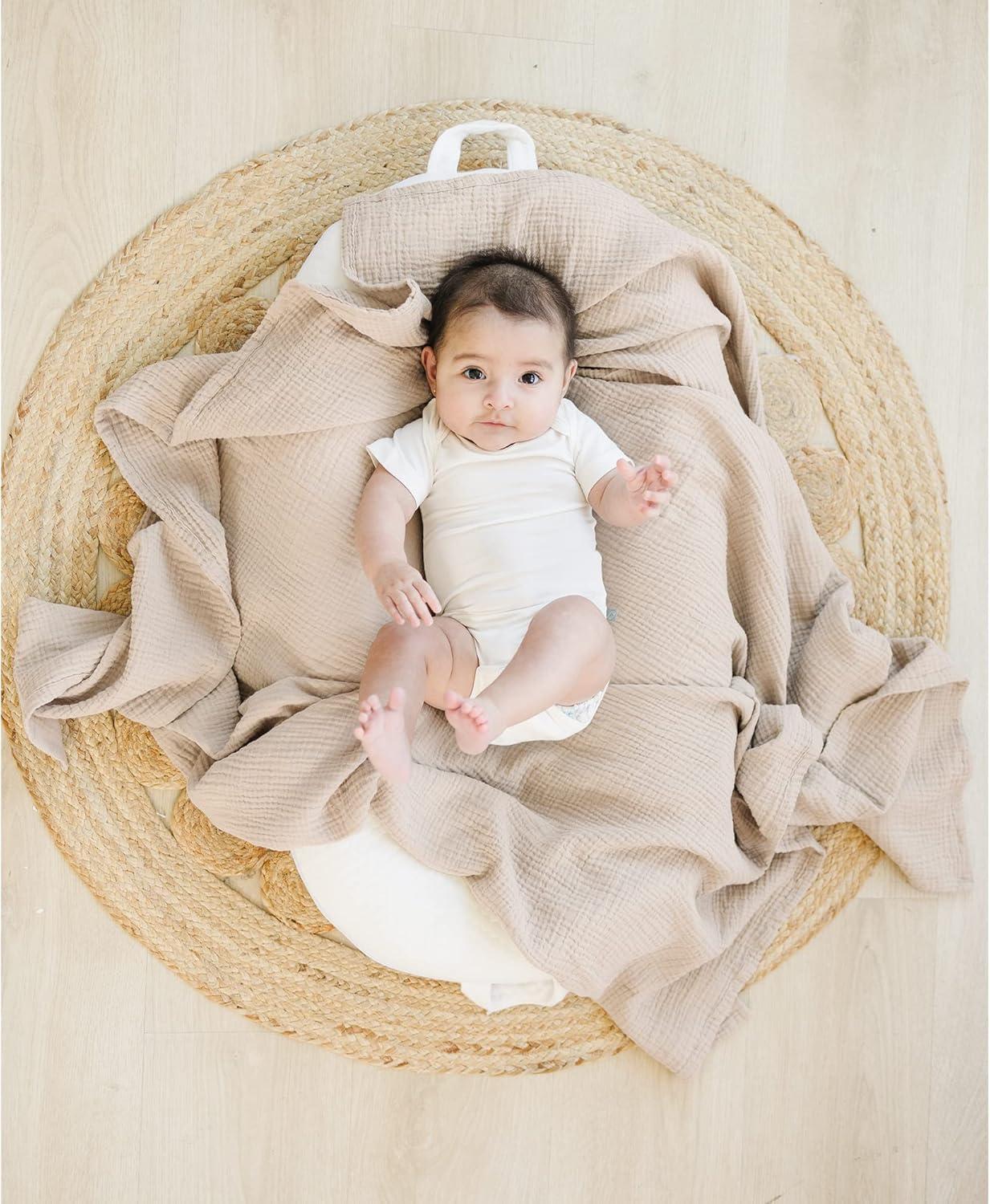 imageKonssy 3 Pack Muslin Swaddle Blankets for Unisex Newborn Receiving Blanket Large 47 x 47 inches Soft Breathable Muslin Baby Swaddles for Boys ampamp GirlsPink