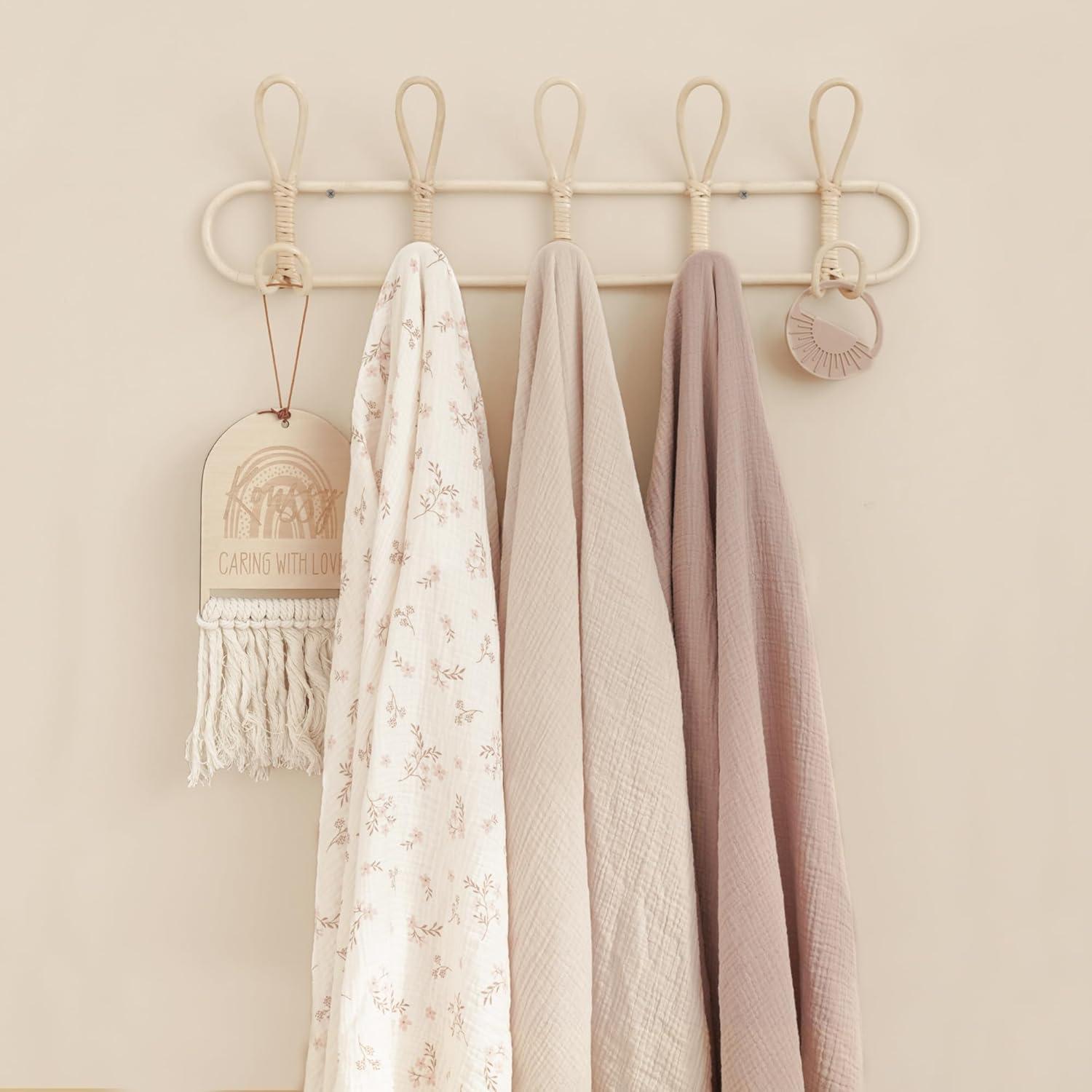 imageKonssy 3 Pack Muslin Swaddle Blankets for Unisex Newborn Receiving Blanket Large 47 x 47 inches Soft Breathable Muslin Baby Swaddles for Boys ampamp GirlsSoft Blooms