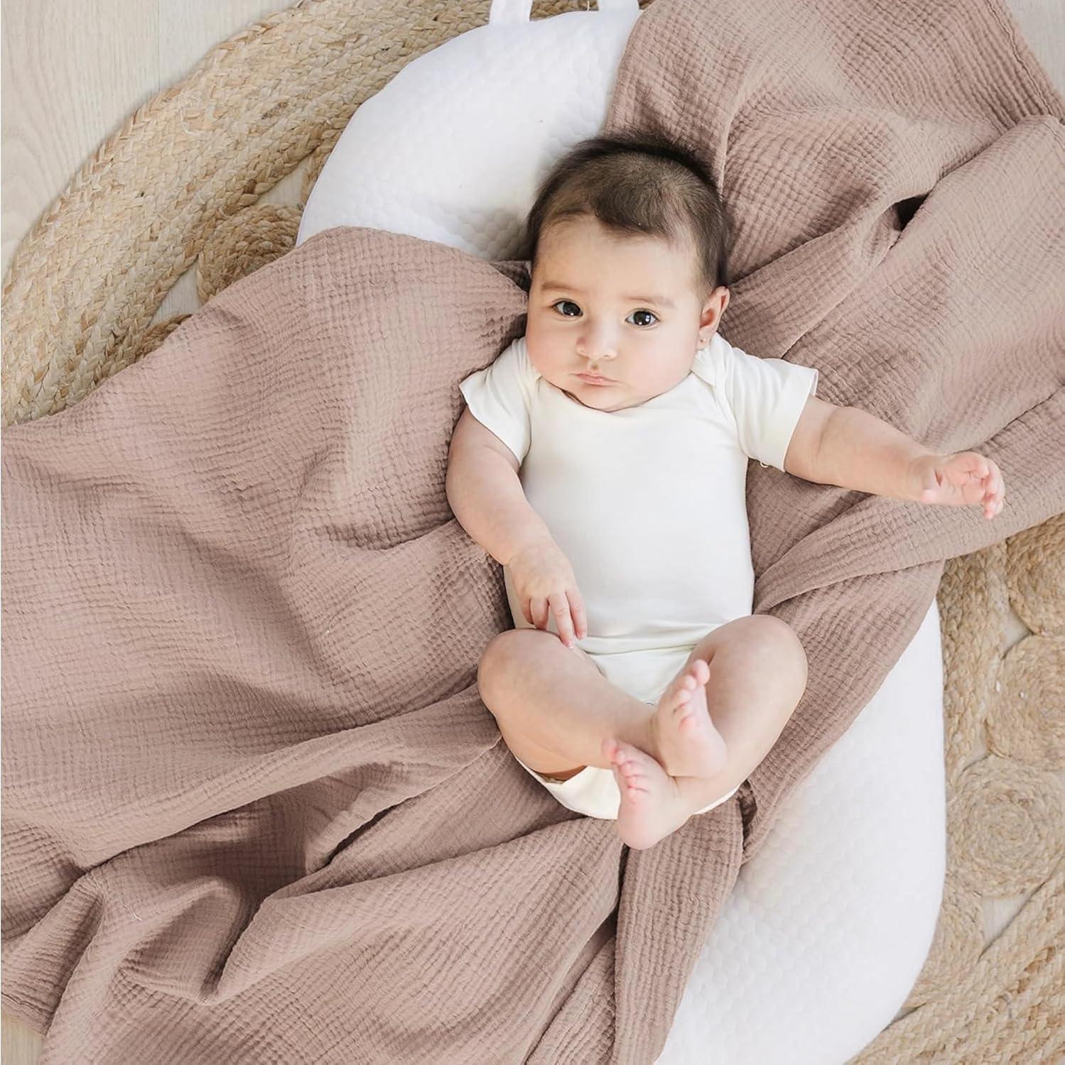 imageKonssy 3 Pack Muslin Swaddle Blankets for Unisex Newborn Receiving Blanket Large 47 x 47 inches Soft Breathable Muslin Baby Swaddles for Boys ampamp GirlsSoft Blooms