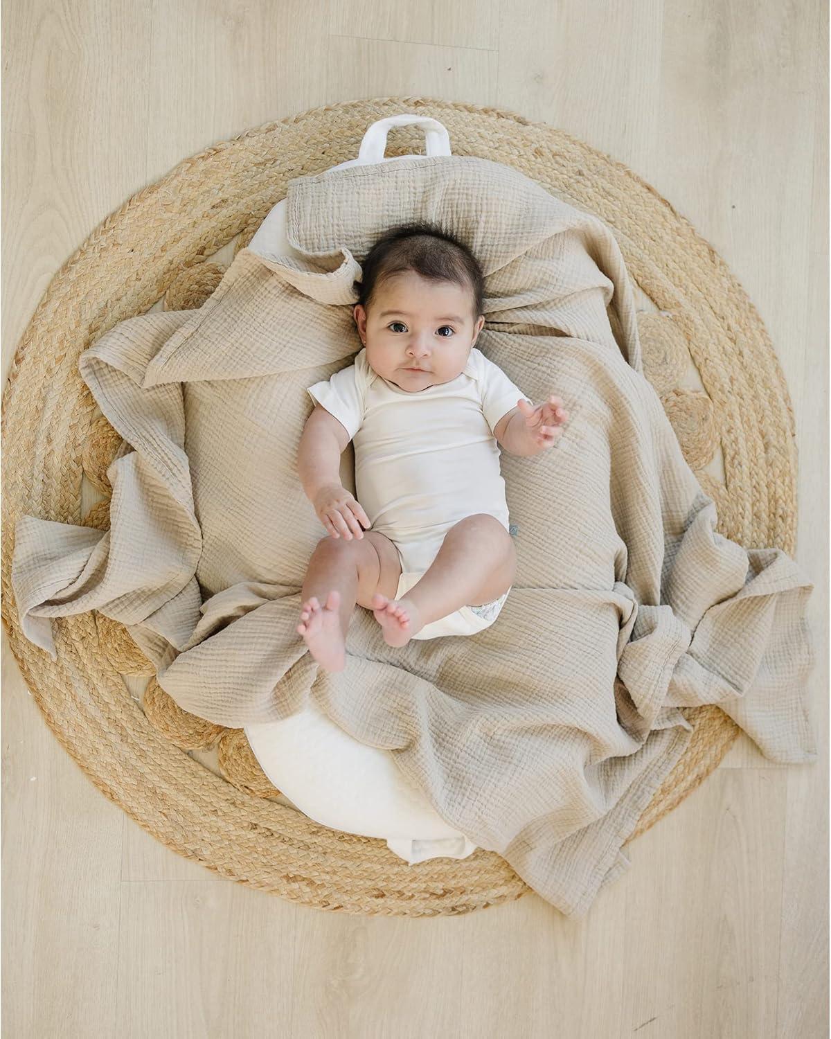 imageKonssy 3 Pack Muslin Swaddle Blankets for Unisex Newborn Receiving Blanket Large 47 x 47 inches Soft Breathable Muslin Baby Swaddles for Boys ampamp GirlsRainbow