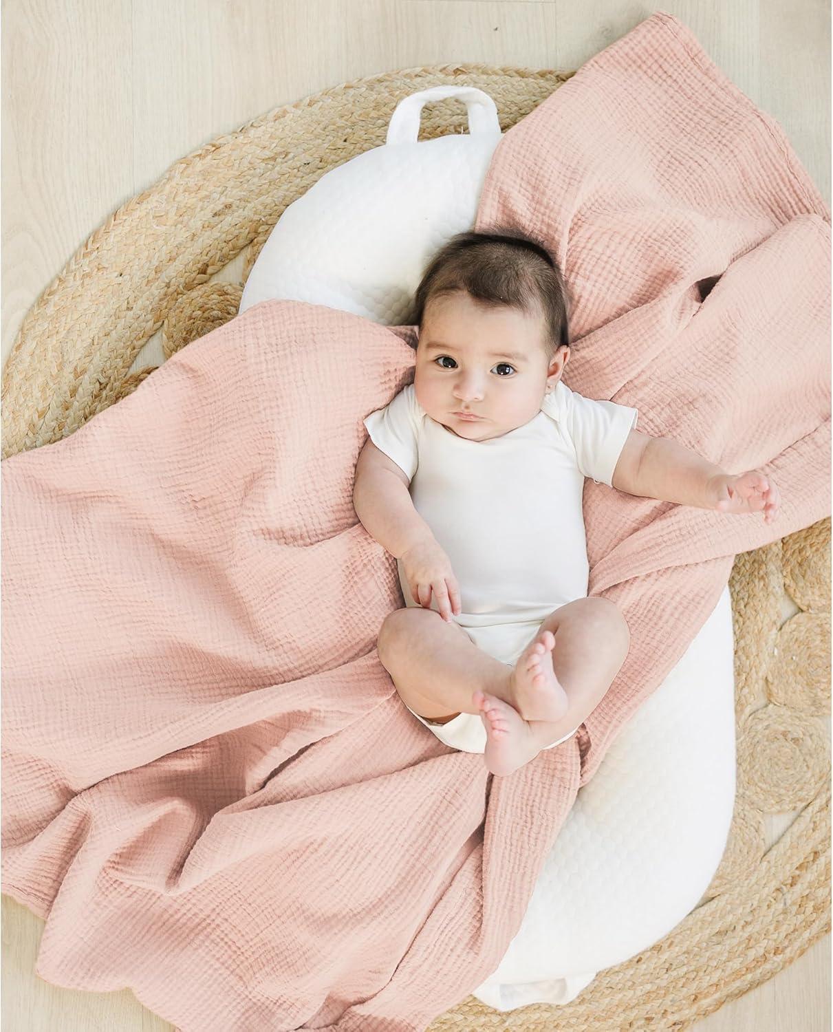 imageKonssy 3 Pack Muslin Swaddle Blankets for Unisex Newborn Receiving Blanket Large 47 x 47 inches Soft Breathable Muslin Baby Swaddles for Boys ampamp GirlsFloral