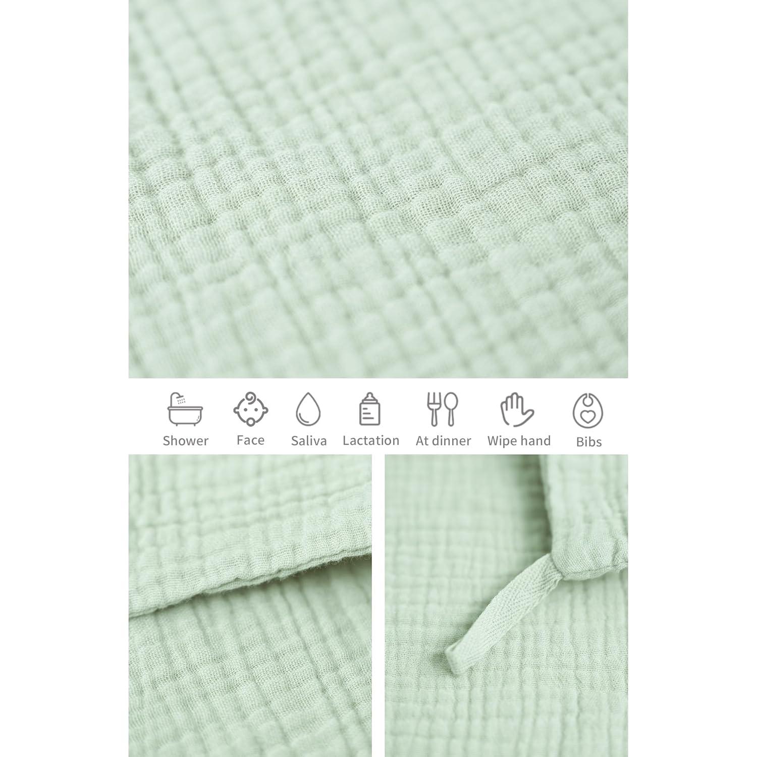 imageKonssy 6 Pack Baby Muslin Washcloths for Unisex 100 Cotton Wash Cloth Set for Baby Face Body Comfy and Soft for Newborn Infants Kids Girls and BoysBlue Color