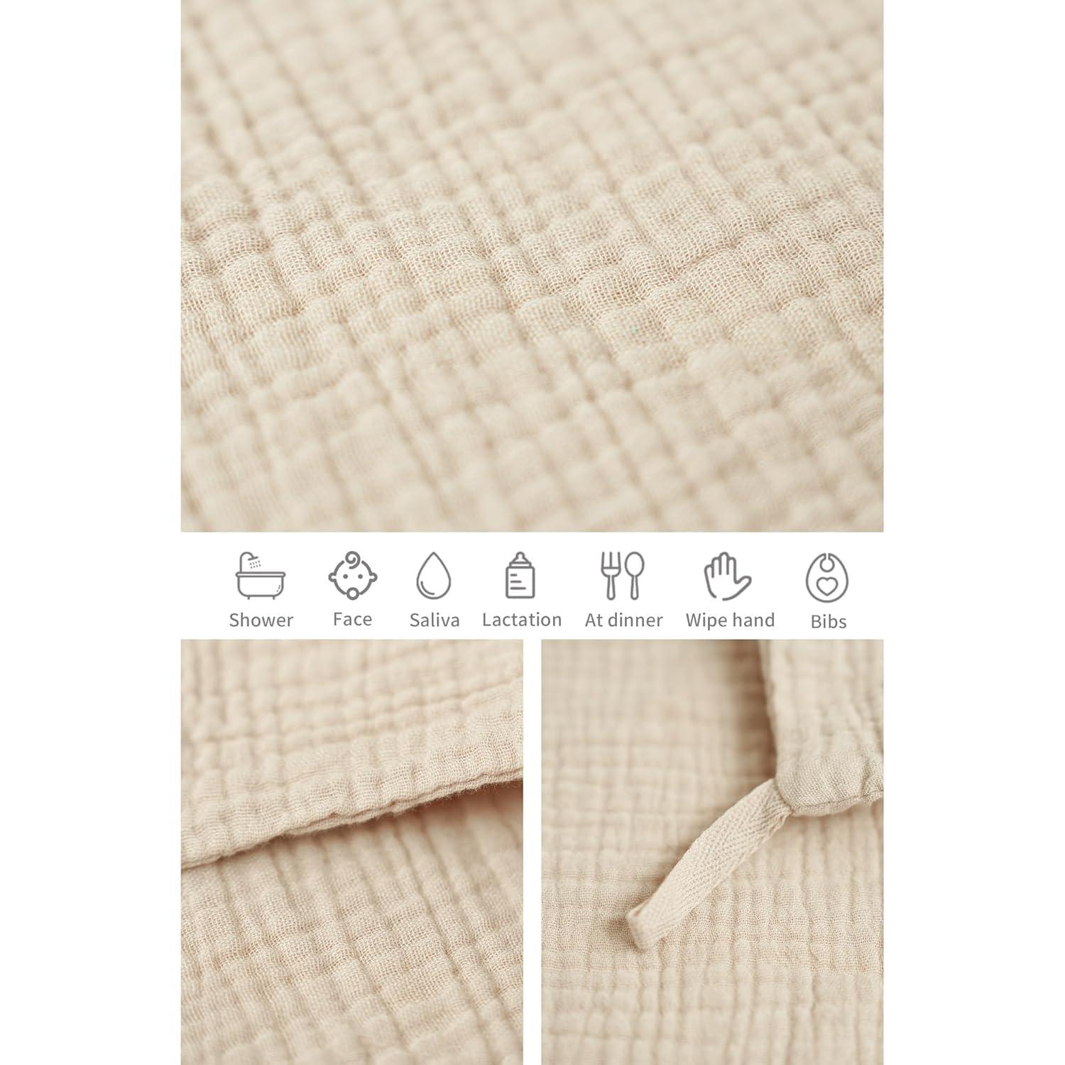 imageKonssy 6 Pack Baby Muslin Washcloths for Unisex 100 Cotton Wash Cloth Set for Baby Face Body Comfy and Soft for Newborn Infants Kids Girls and BoysPastel Color
