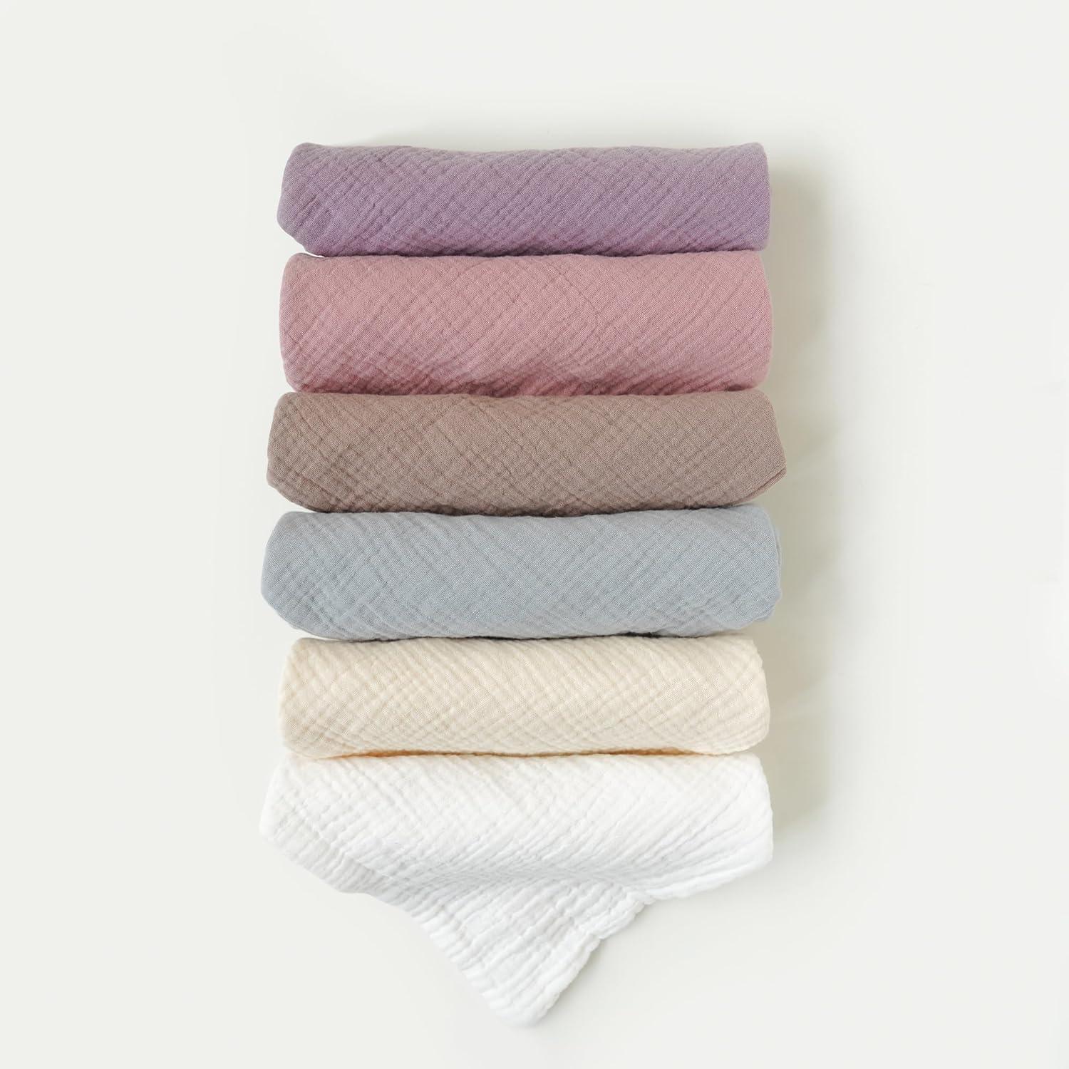imageKonssy 6 Pack Baby Muslin Washcloths for Unisex 100 Cotton Wash Cloth Set for Baby Face Body Comfy and Soft for Newborn Infants Kids Girls and BoysPistachio Color