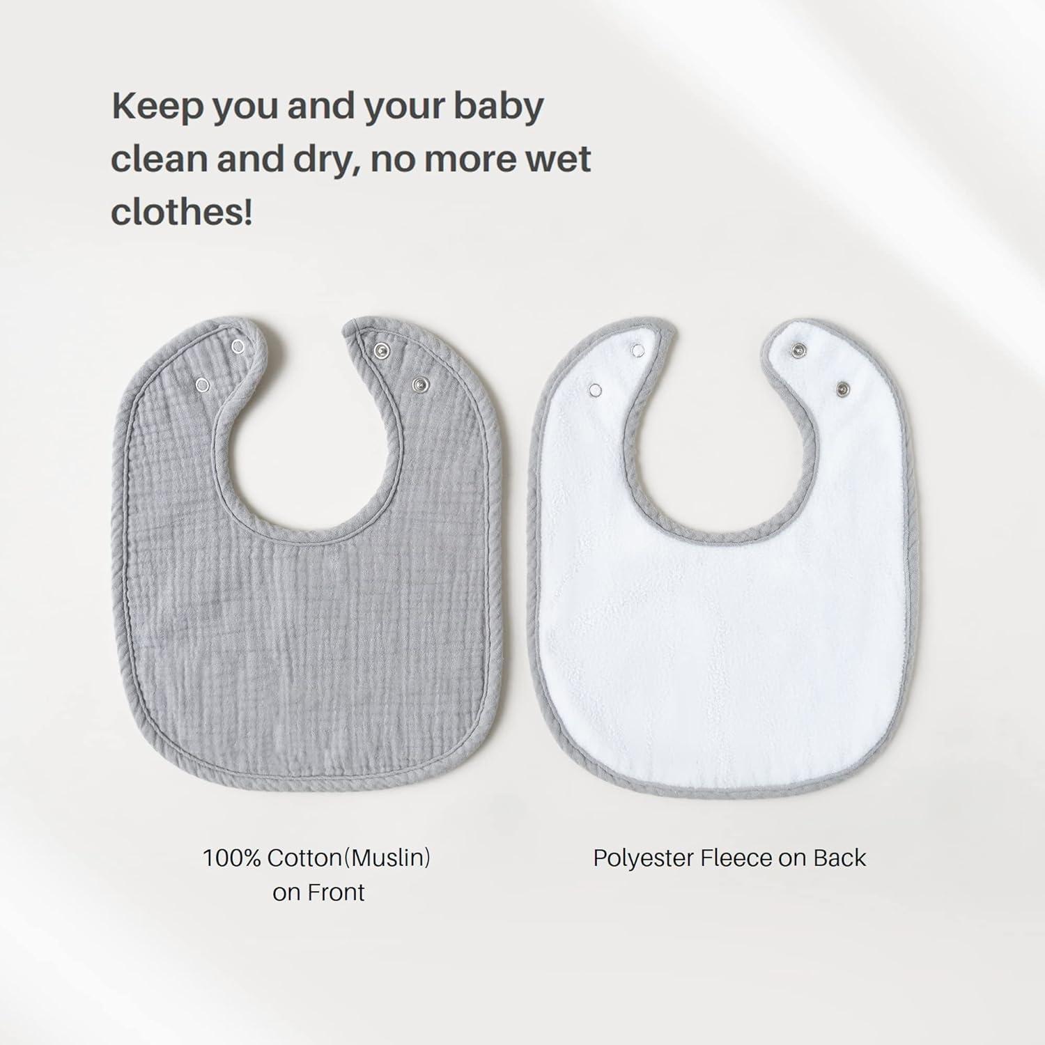 imageKonssy 6Pack Muslin Baby Bibs for Boys ampamp Girls Soft Cotton Absorbent Bandana Drool Bibs for Drooling ampamp TeethingBlue Sky