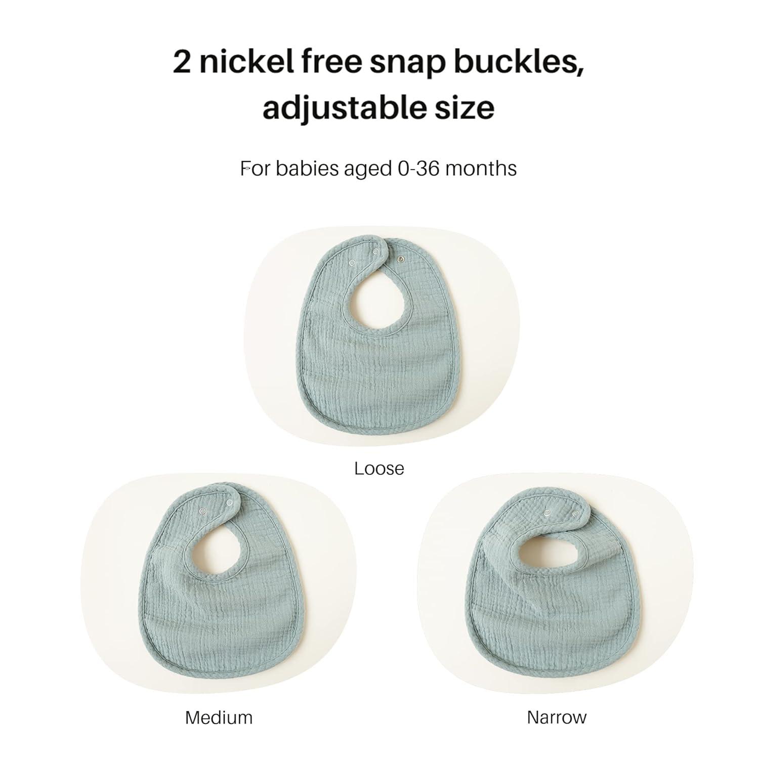 imageKonssy 6Pack Muslin Baby Bibs for Boys ampamp Girls Soft Cotton Absorbent Bandana Drool Bibs for Drooling ampamp TeethingBlue Sky