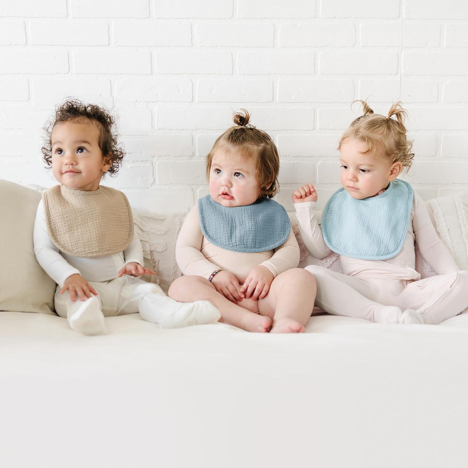 imageKonssy 6Pack Muslin Baby Bibs for Boys ampamp Girls Soft Cotton Absorbent Bandana Drool Bibs for Drooling ampamp TeethingBrown