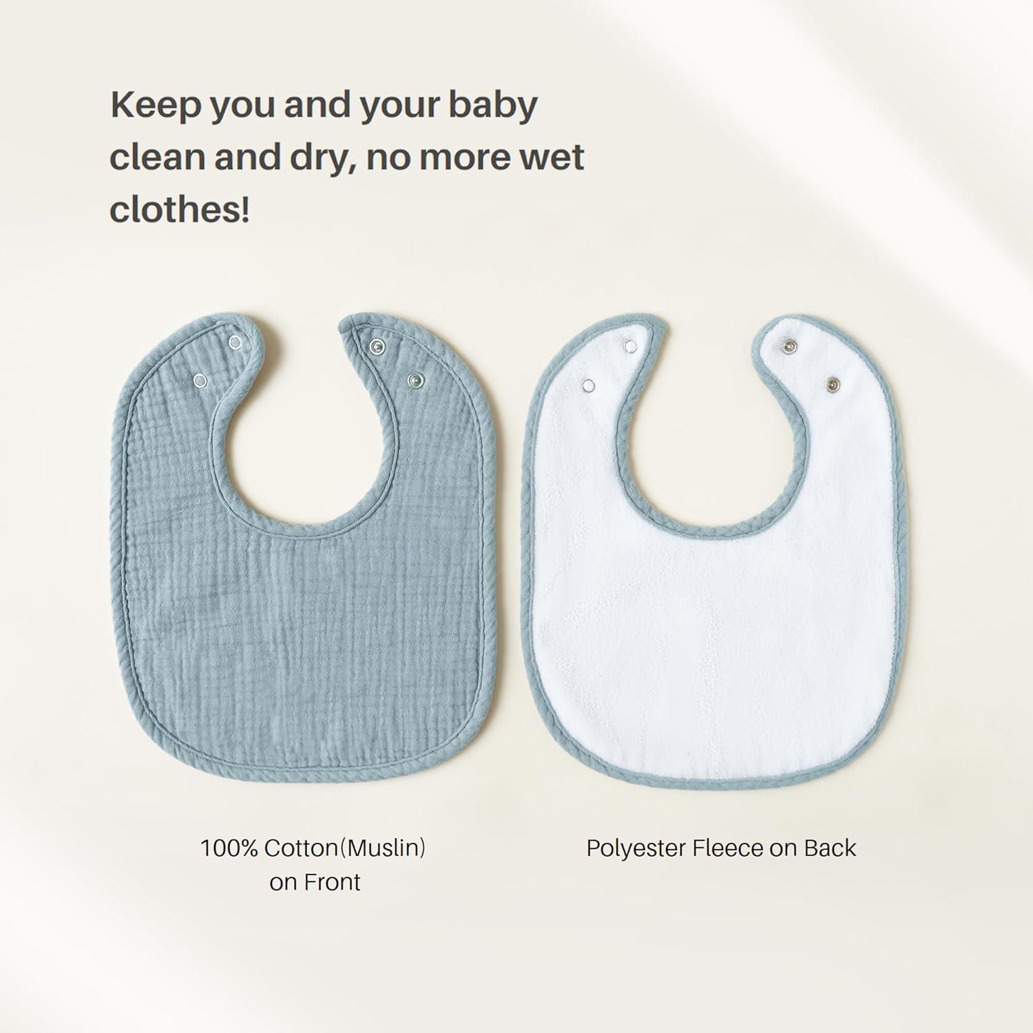 imageKonssy 6Pack Muslin Baby Bibs for Boys ampamp Girls Soft Cotton Absorbent Bandana Drool Bibs for Drooling ampamp TeethingBrown