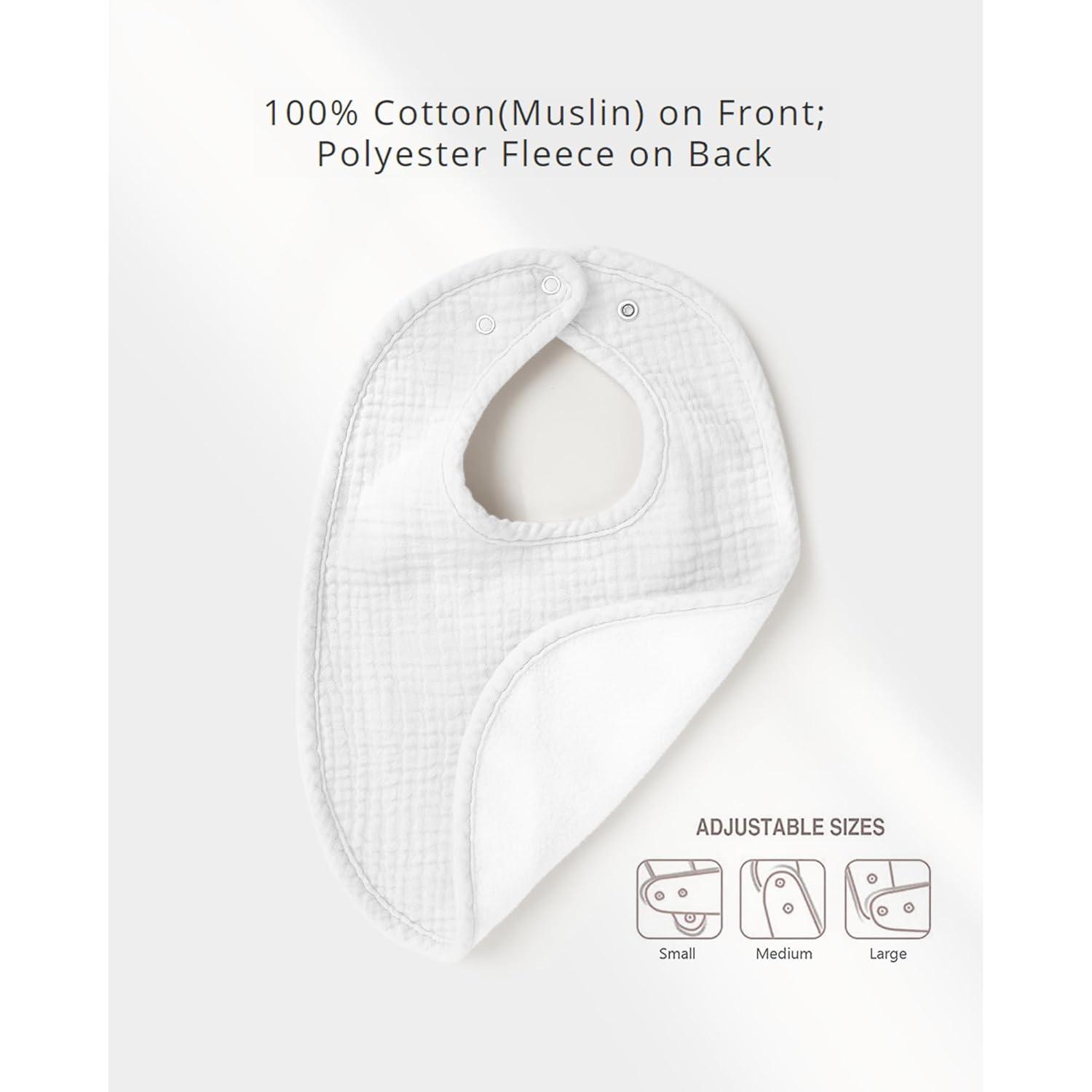 imageKonssy 6Pack Muslin Baby Bibs for Boys ampamp Girls Soft Cotton Absorbent Bandana Drool Bibs for Drooling ampamp TeethingBrown