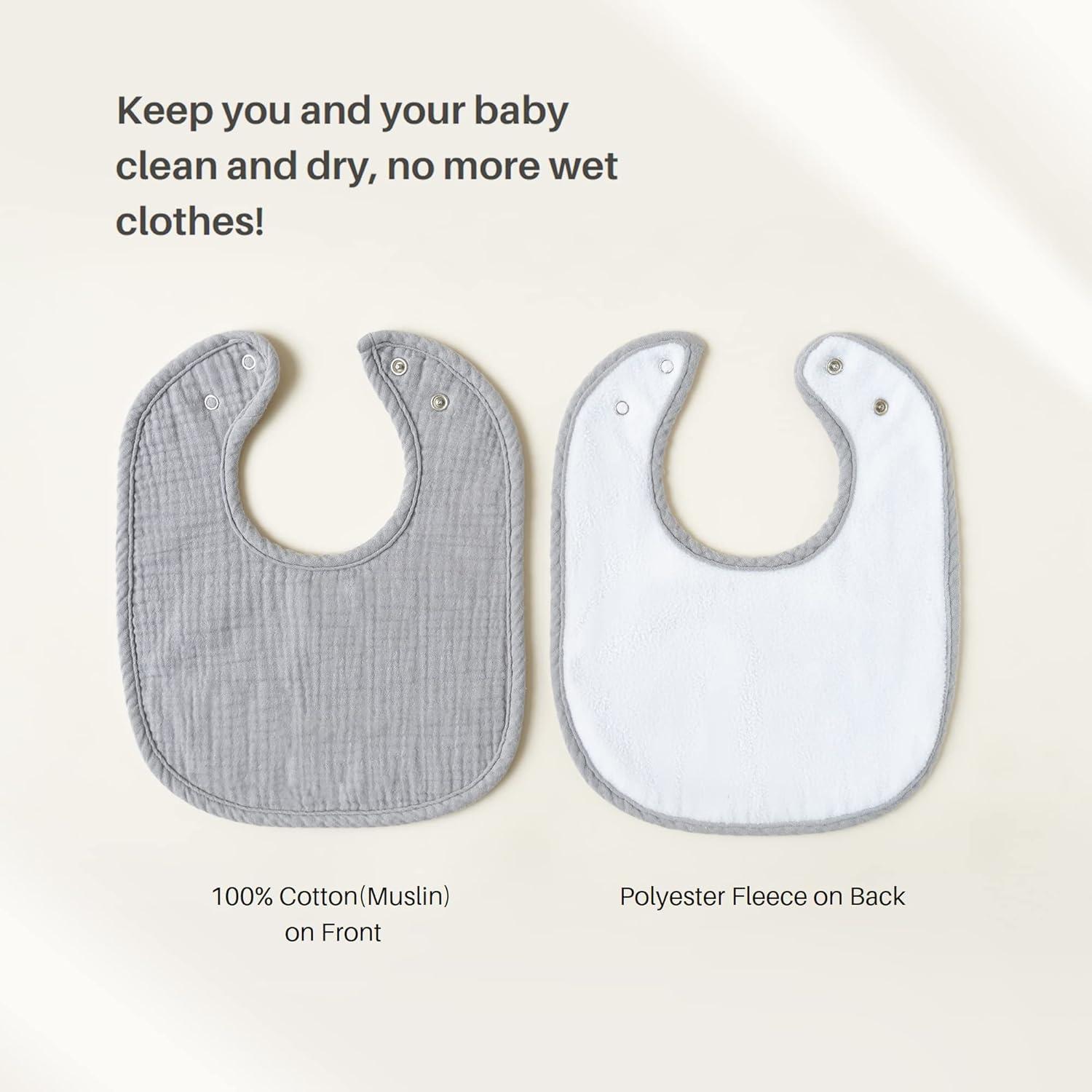 imageKonssy 6Pack Muslin Baby Bibs for Boys ampamp Girls Soft Cotton Absorbent Bandana Drool Bibs for Drooling ampamp TeethingCotton Candy