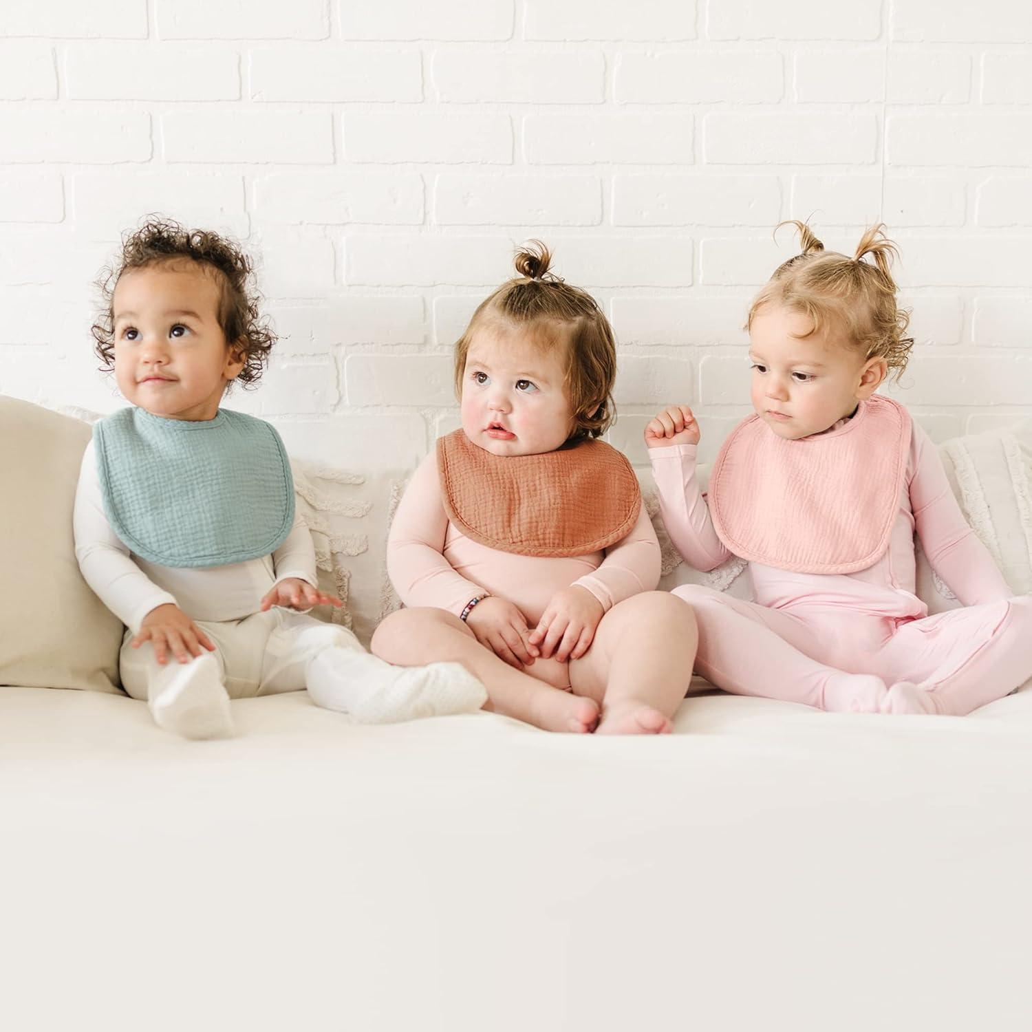 imageKonssy 6Pack Muslin Baby Bibs for Boys ampamp Girls Soft Cotton Absorbent Bandana Drool Bibs for Drooling ampamp TeethingCotton Candy