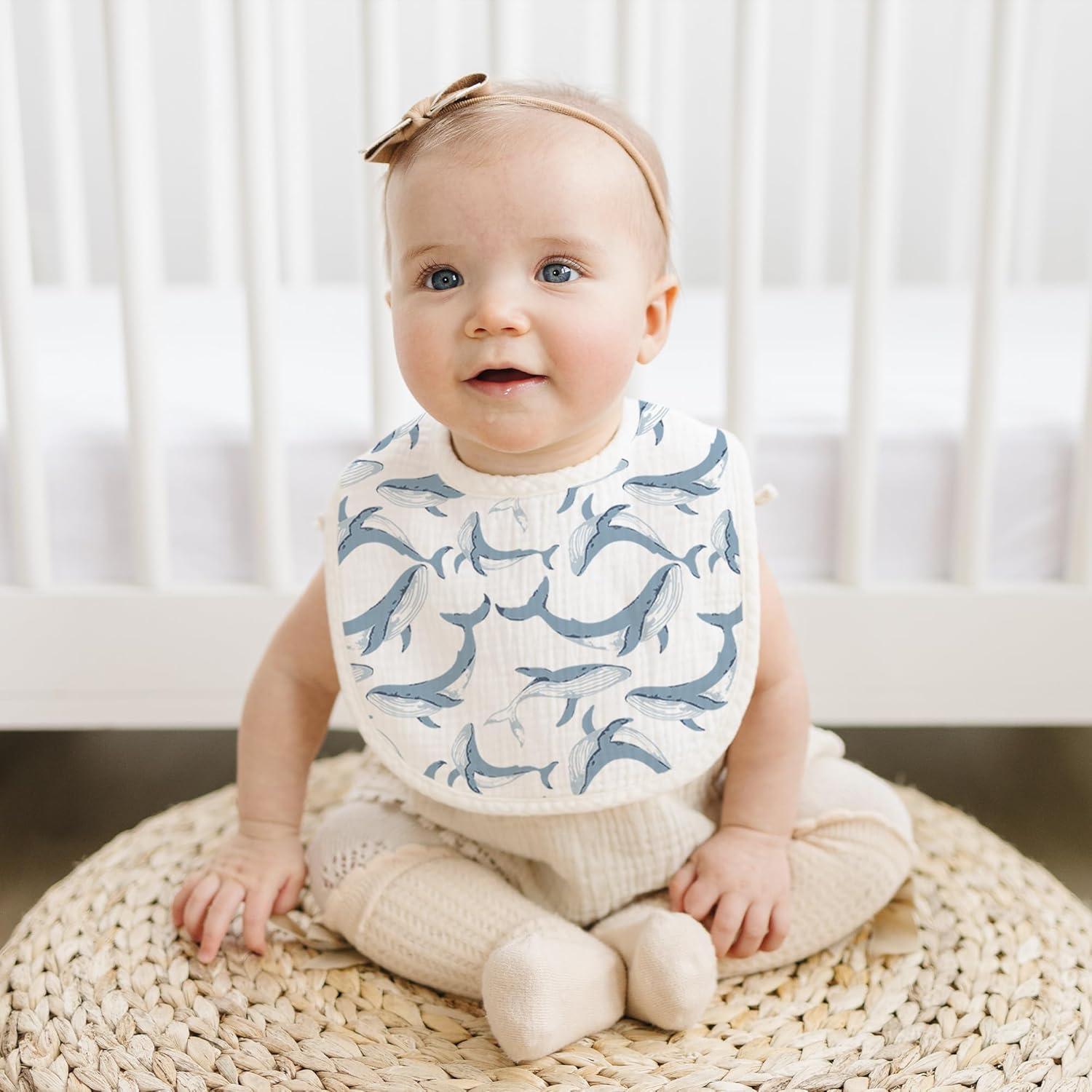 imageKonssy 6Pack Muslin Baby Bibs for Boys ampamp Girls Soft Cotton Absorbent Bandana Drool Bibs for Drooling ampamp TeethingOcean