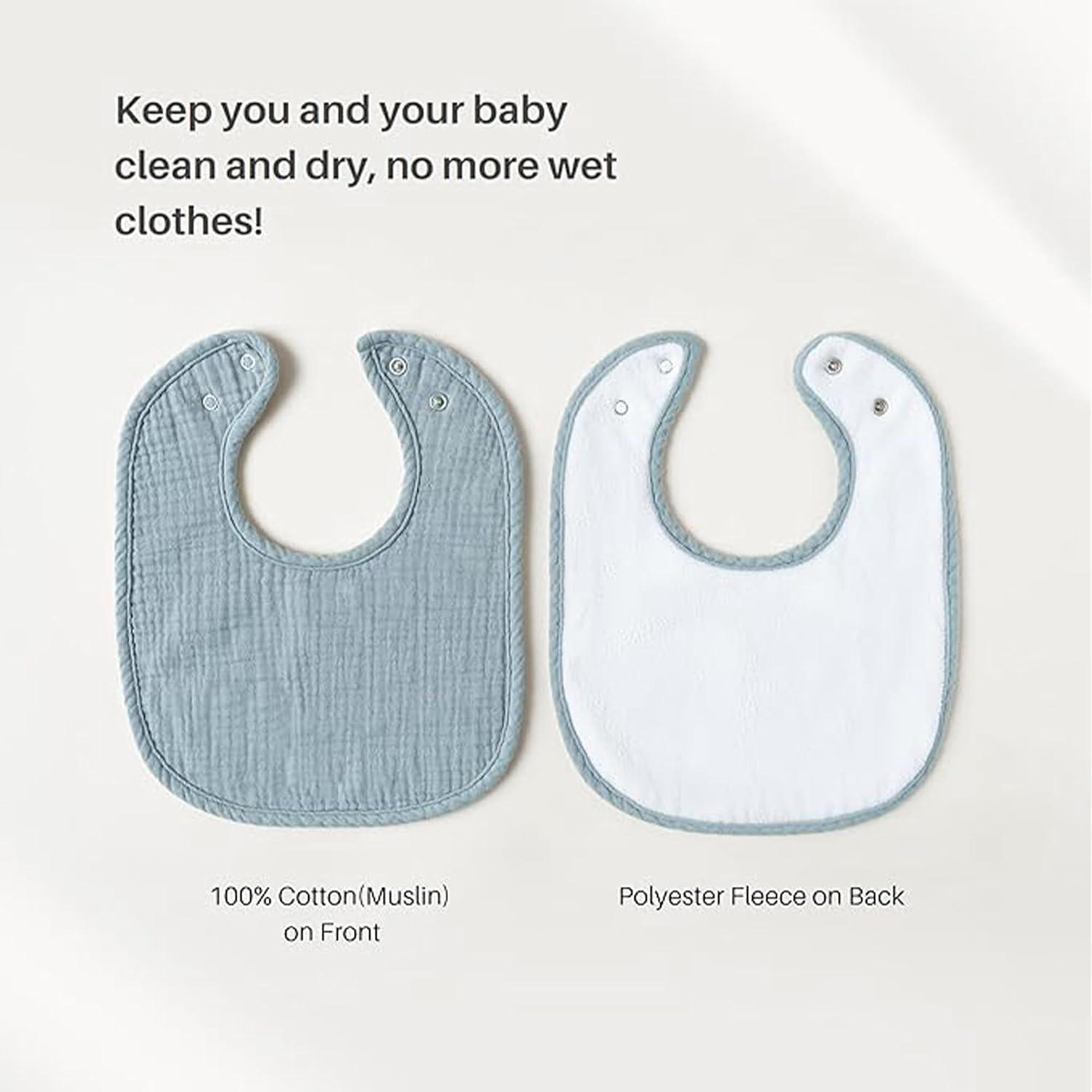 imageKonssy 6Pack Muslin Baby Bibs for Boys ampamp Girls Soft Cotton Absorbent Bandana Drool Bibs for Drooling ampamp TeethingOcean