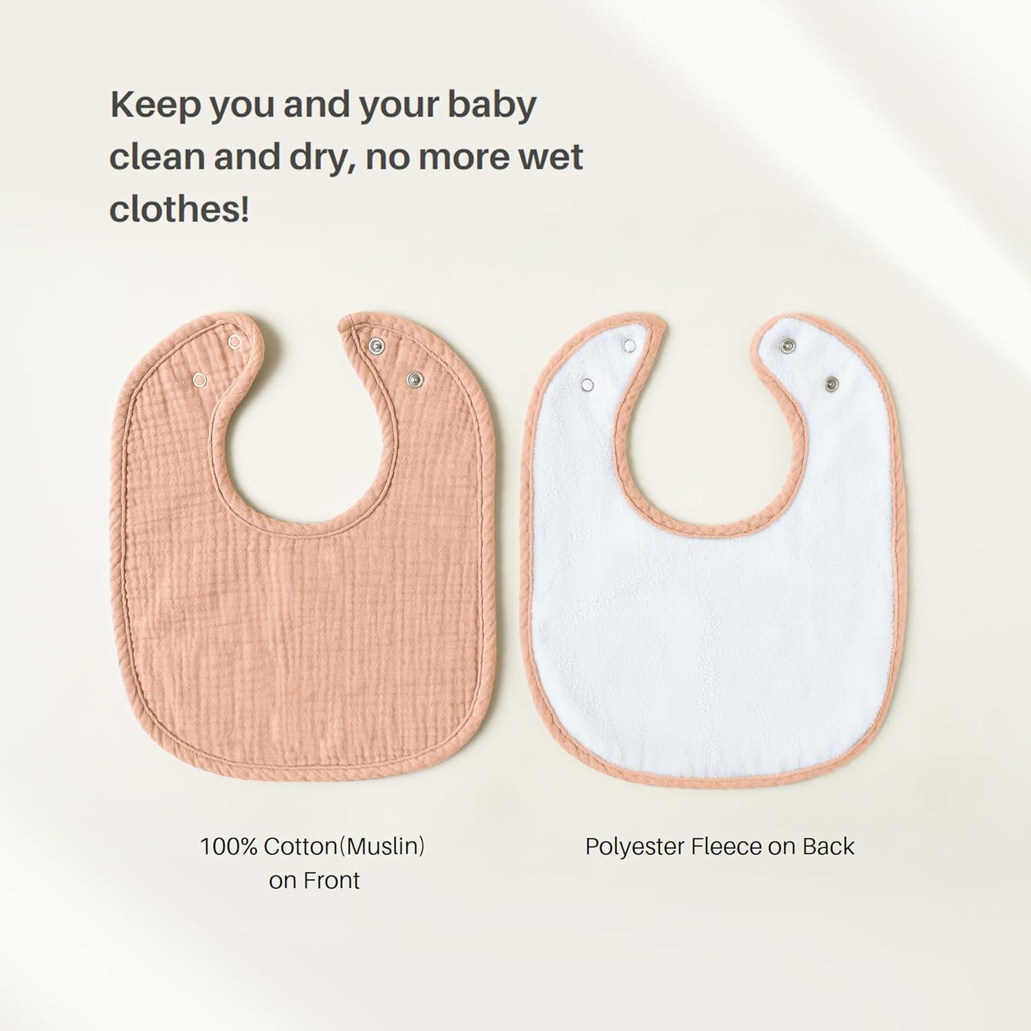 imageKonssy 6Pack Muslin Baby Bibs for Boys ampamp Girls Soft Cotton Absorbent Bandana Drool Bibs for Drooling ampamp TeethingPurple