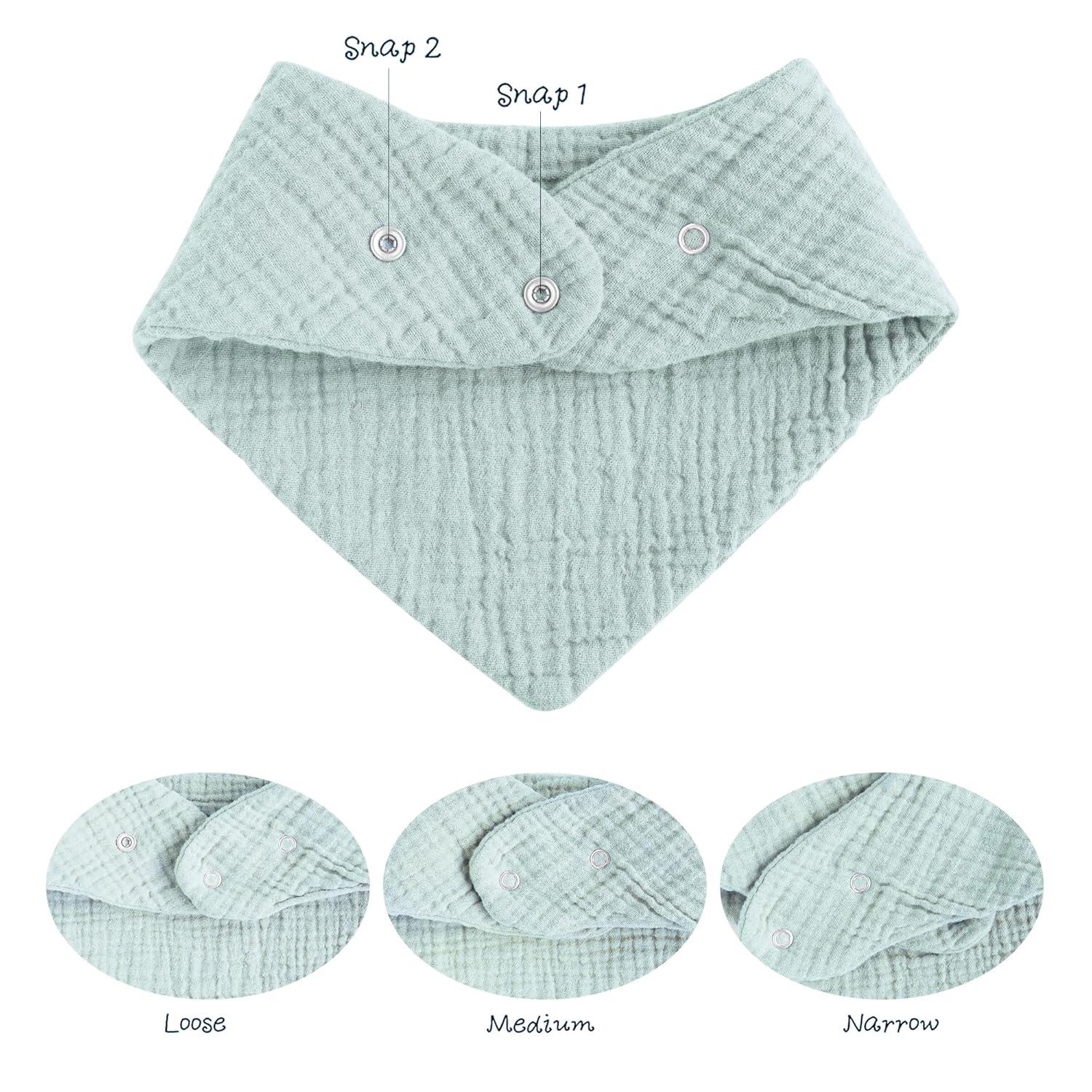 imageKonssy 8Pack Muslin Baby Bibs Absorbent Bandana Drool 100 Cotton Unisex Baby Bibs for Teething and DroolingBlue