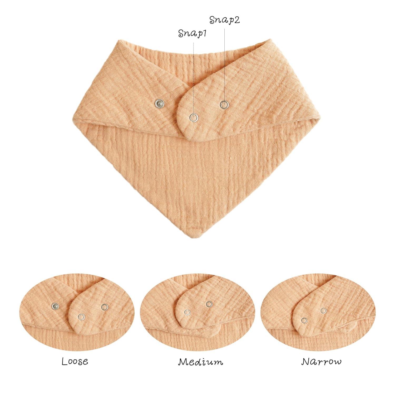 imageKonssy 8Pack Muslin Baby Bibs Absorbent Bandana Drool 100 Cotton Unisex Baby Bibs for Teething and DroolingGrey