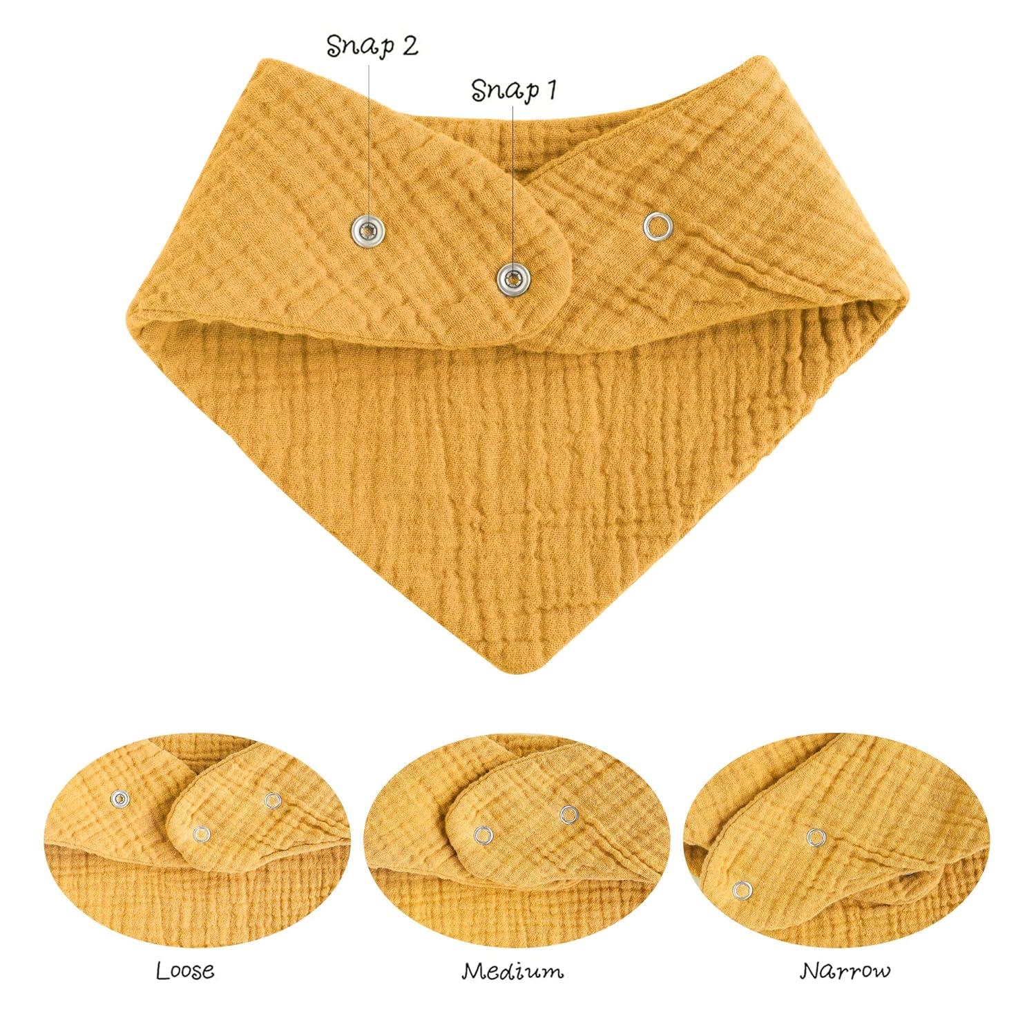 imageKonssy 8Pack Muslin Baby Bibs Absorbent Bandana Drool 100 Cotton Unisex Baby Bibs for Teething and DroolingNeutral