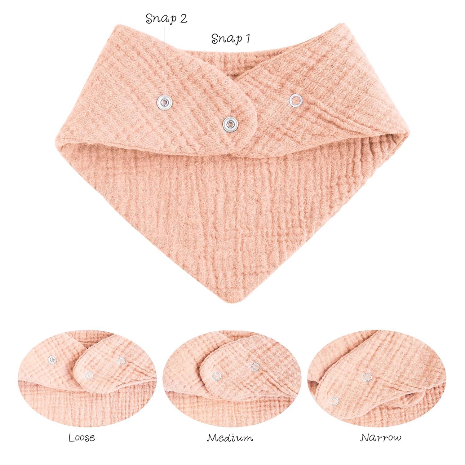 imageKonssy 8Pack Muslin Baby Bibs Absorbent Bandana Drool 100 Cotton Unisex Baby Bibs for Teething and DroolingPink