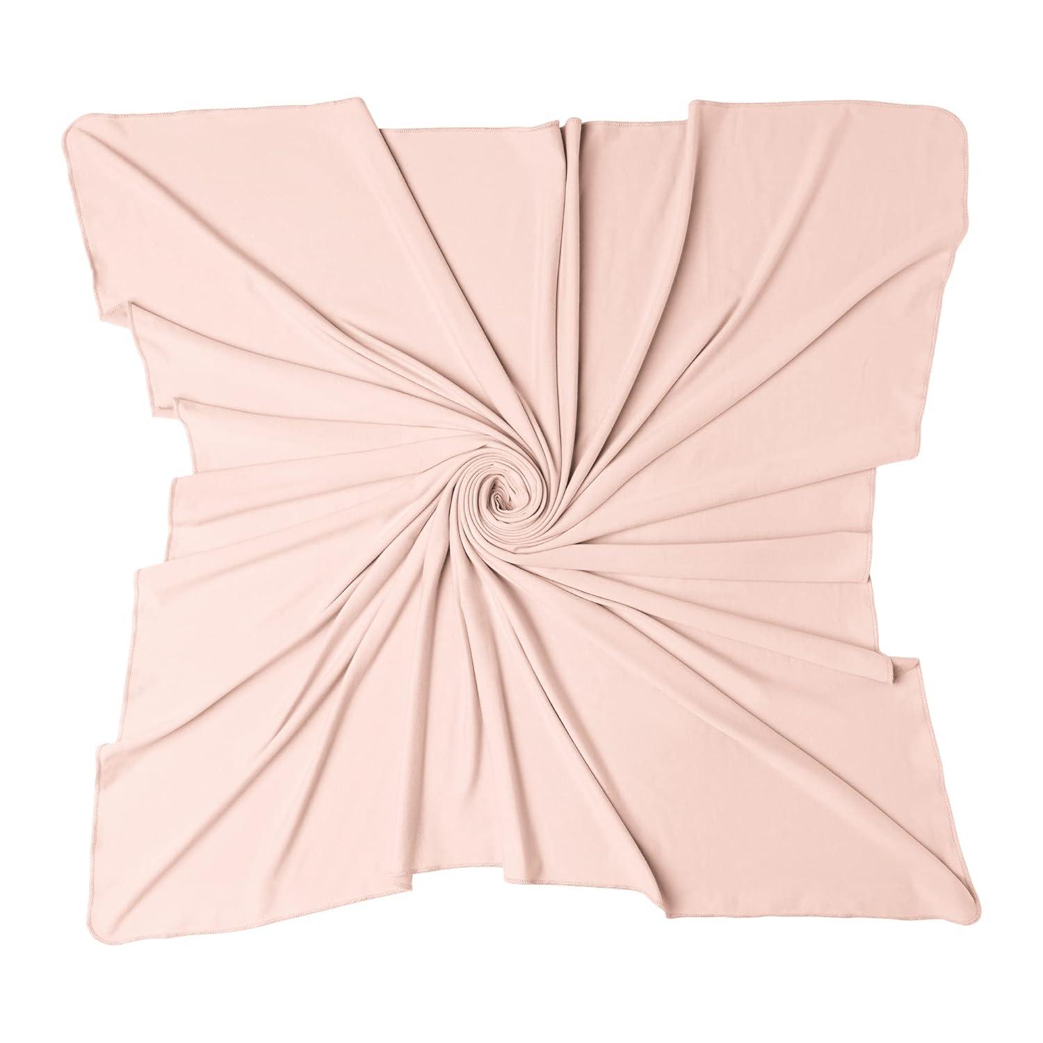 imageKonssy Baby Girl Newborn Receiving Blanket with Headband Set Baby Swaddle Nursery Swaddle WrapMillenial Pink