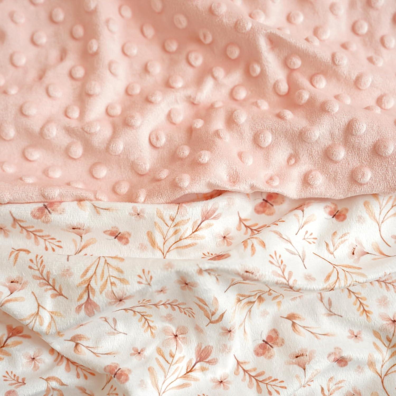 imageKonssy Minky Changing Pad Cover 2 Pack Soft Minky Dots Plush Diaper Changing Table Cover Set Breathable Changing Pad Sheets for Baby Girls Boys Flourish ClayPink Spring  Blush