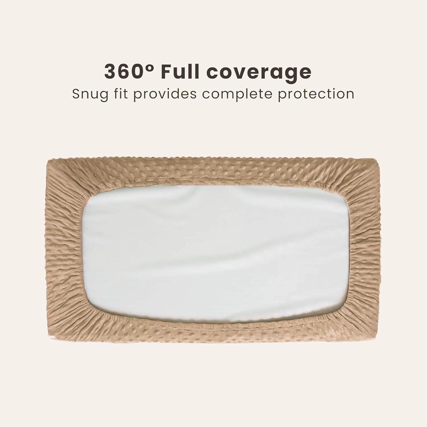 imageKonssy Minky Changing Pad Cover 2 Pack Soft Minky Dots Plush Diaper Changing Table Cover Set Breathable Changing Pad Sheets for Baby Girls Boys Flourish ClayAutumn Bloom  Brown