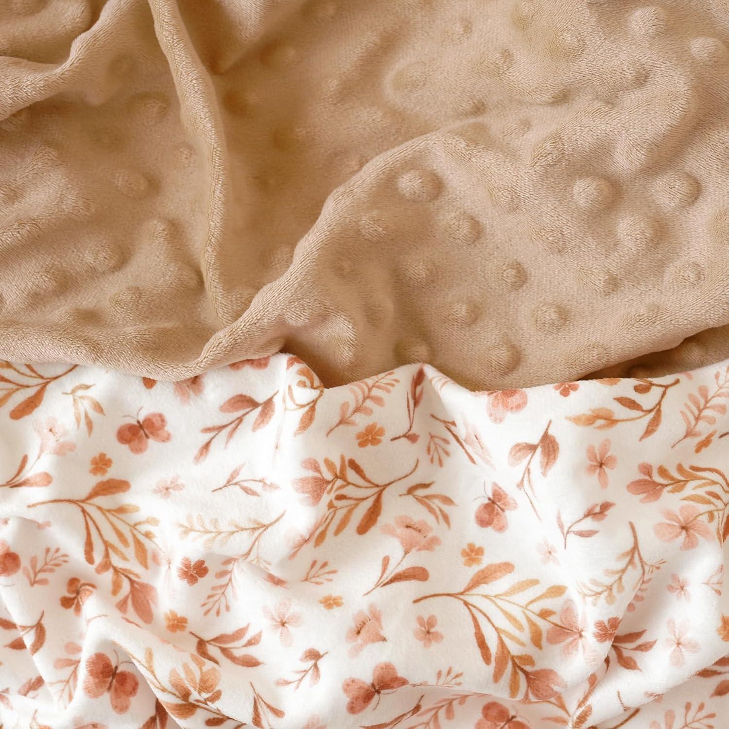 imageKonssy Minky Changing Pad Cover 2 Pack Soft Minky Dots Plush Diaper Changing Table Cover Set Breathable Changing Pad Sheets for Baby Girls Boys Flourish ClayAutumn Bloom  Brown
