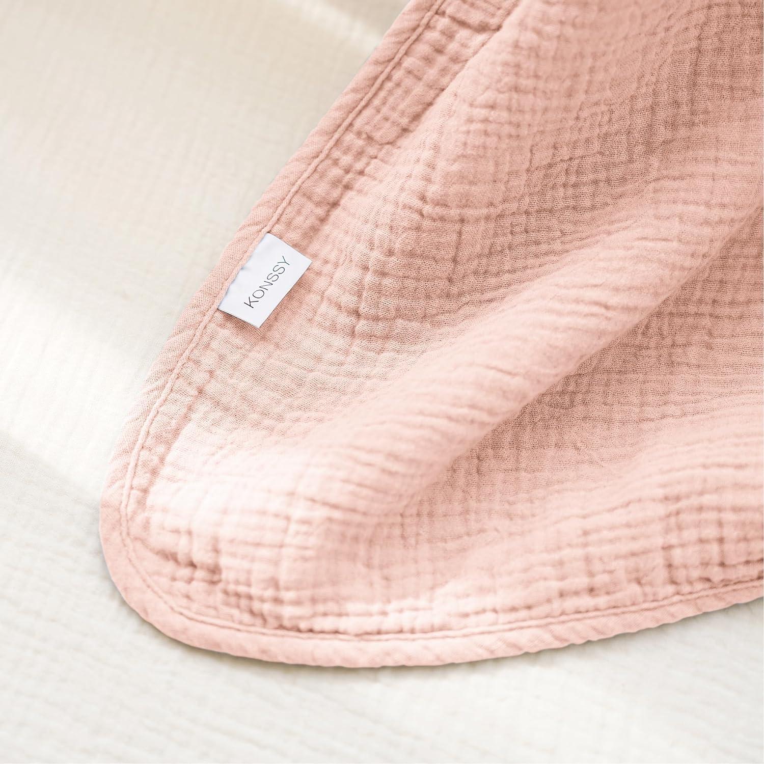 imageKonssy Muslin Baby Blankets for Girls Boys 100 Cotton Crib Blanket for Infant Toddler Super Soft and Lightweight Nursery Swaddling Wrap 40quotx36quot FloralPink