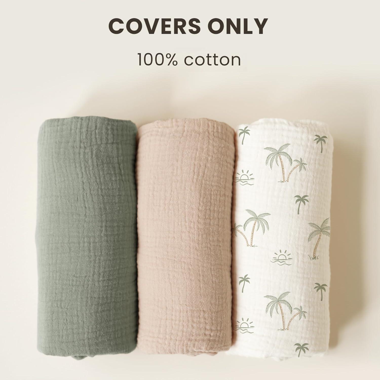 imageKonssy Muslin Baby Lounger Cover 1 Pack 100 Cotton Newborn Lounger Sheets Soft and Breathable Baby Nest Slipcover Cover Only GreenFog Green