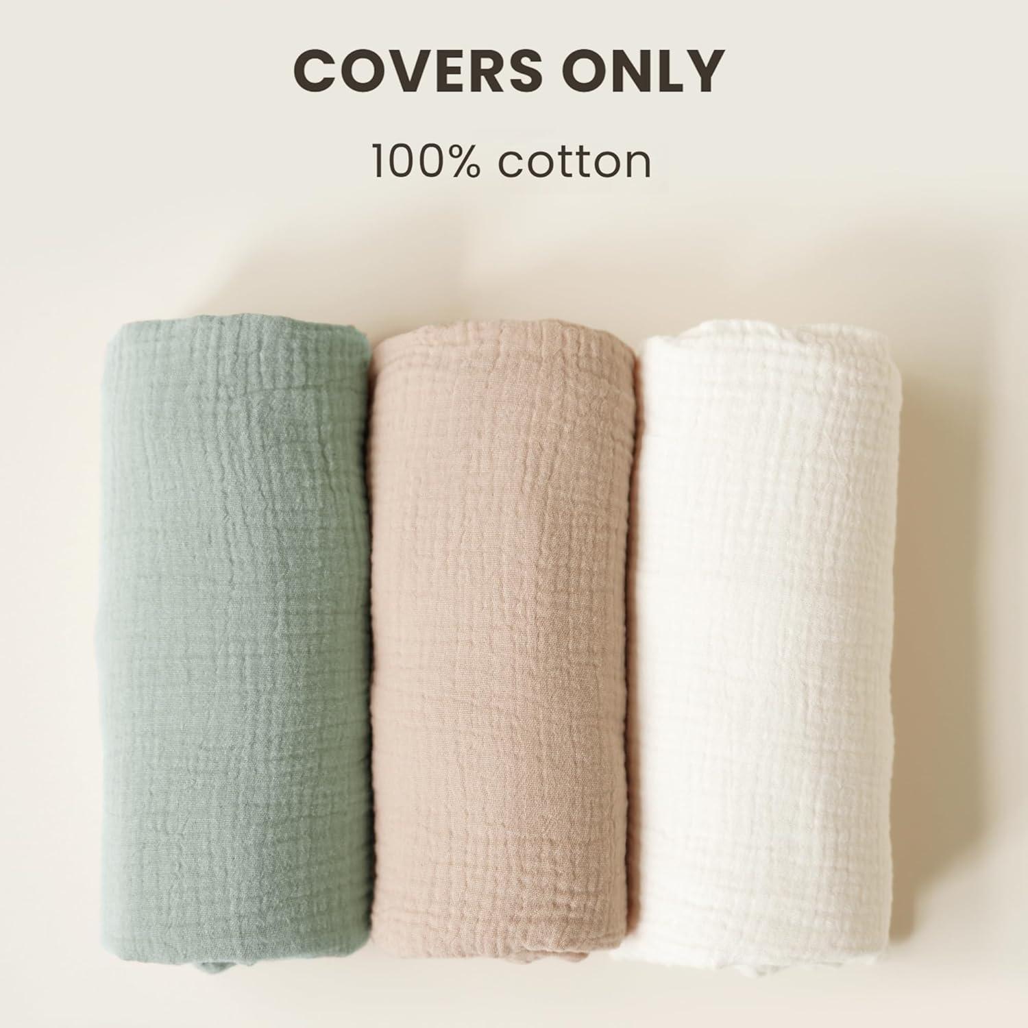 imageKonssy Muslin Baby Lounger Cover 1 Pack 100 Cotton Newborn Lounger Sheets Soft and Breathable Baby Nest Slipcover Cover Only GreenGreen