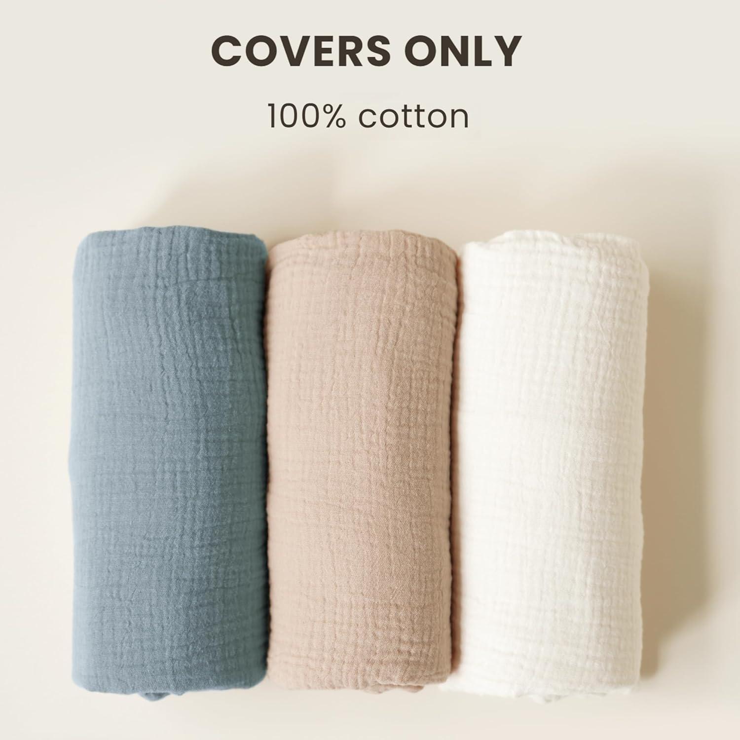 imageKonssy Muslin Baby Lounger Cover 1 Pack 100 Cotton Newborn Lounger Sheets Soft and Breathable Baby Nest Slipcover Cover Only SunBlue