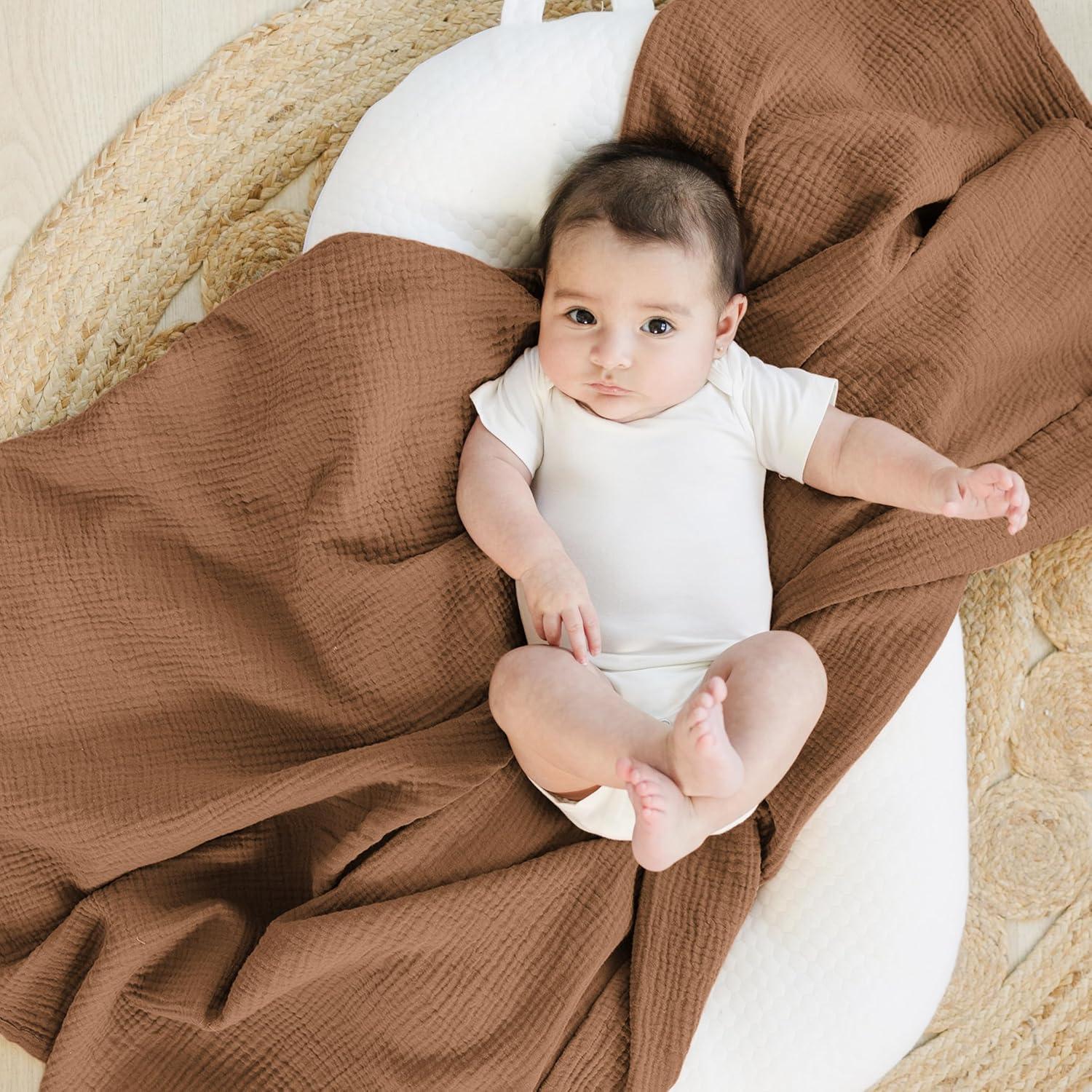 imageKonssy Muslin Swaddle Blankets for Boys Girls 2 Pack Receiving Baby Blanket Large 47 x 47 inches Soft Breathable Swaddling Wrap for Unisex Newborn Pink FloralSunbeam Yellow coffice