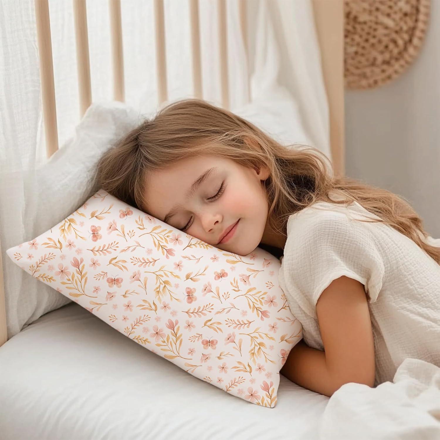 imageKonssy Toddler Pillowcase 2 Pack Soft Stretchy Toddler Pillow Case for 13x18 Pillow Cozy Travel Kids Baby Pillowcases with Envelope Closure Pink SpringPinkPink Spring pink