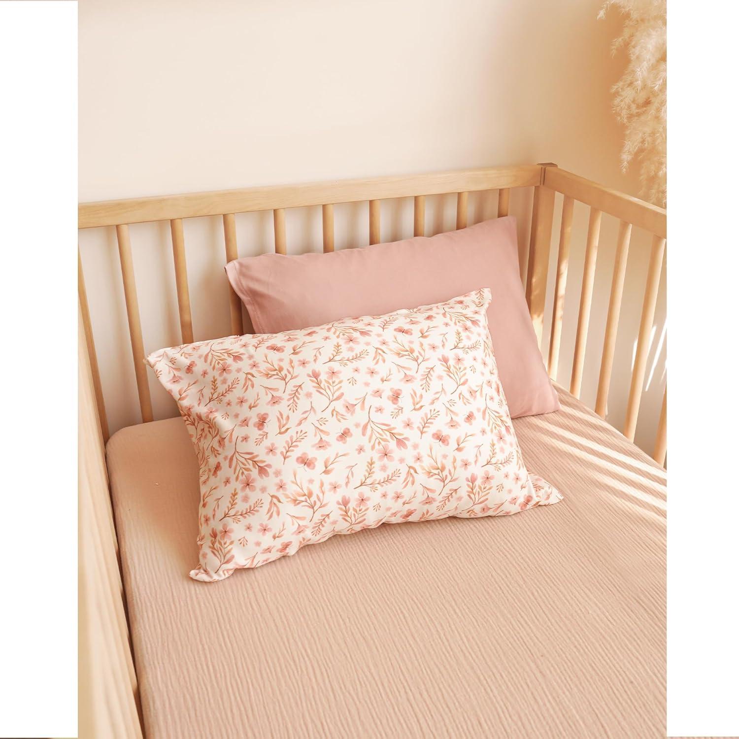 imageKonssy Toddler Pillowcase 2 Pack Soft Stretchy Toddler Pillow Case for 13x18 Pillow Cozy Travel Kids Baby Pillowcases with Envelope Closure Pink SpringPinkPink Spring pink