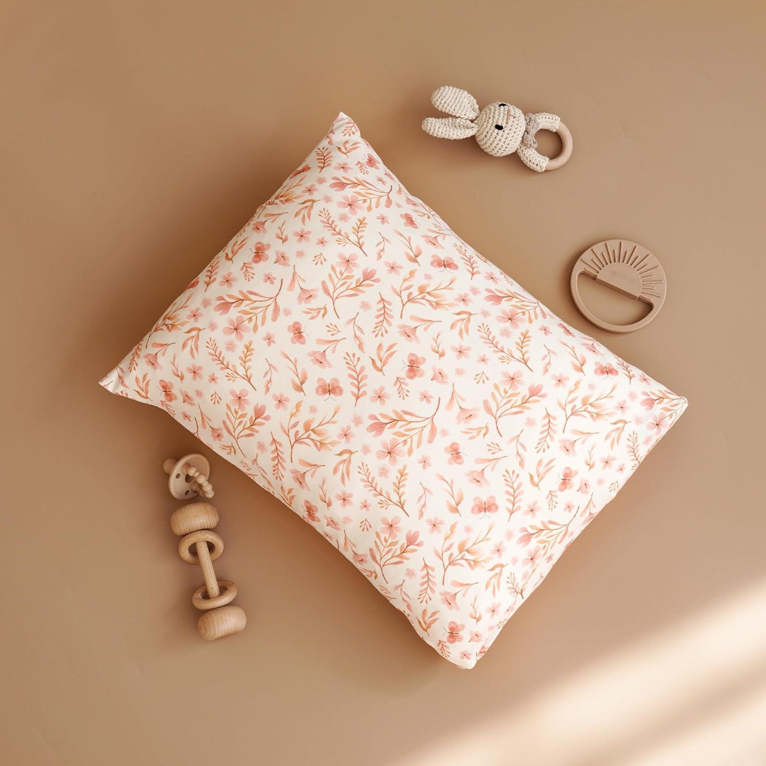 imageKonssy Toddler Pillowcase 2 Pack Soft Stretchy Toddler Pillow Case for 13x18 Pillow Cozy Travel Kids Baby Pillowcases with Envelope Closure Pink SpringPinkPink Spring pink