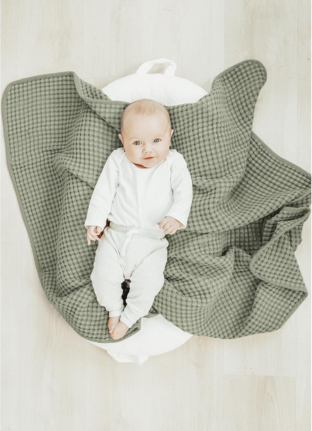 imageKonssy Waffle Baby Blanket  Soft ampamp Cozy Nursery Swaddle Blanket Lightweight Toddler Throw for Boys ampamp Girls Ideal for WrappingBlush PinkAmy Green