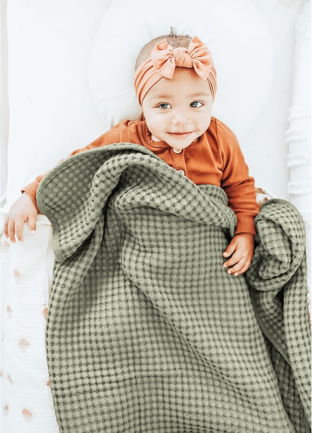 imageKonssy Waffle Baby Blanket  Soft ampamp Cozy Nursery Swaddle Blanket Lightweight Toddler Throw for Boys ampamp Girls Ideal for WrappingBlush PinkAmy Green