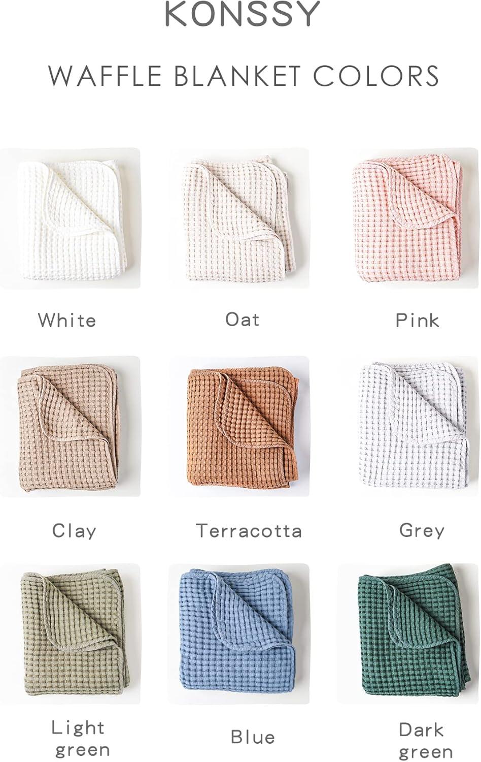 imageKonssy Waffle Baby Blanket  Soft ampamp Cozy Nursery Swaddle Blanket Lightweight Toddler Throw for Boys ampamp Girls Ideal for WrappingBlush PinkBrown