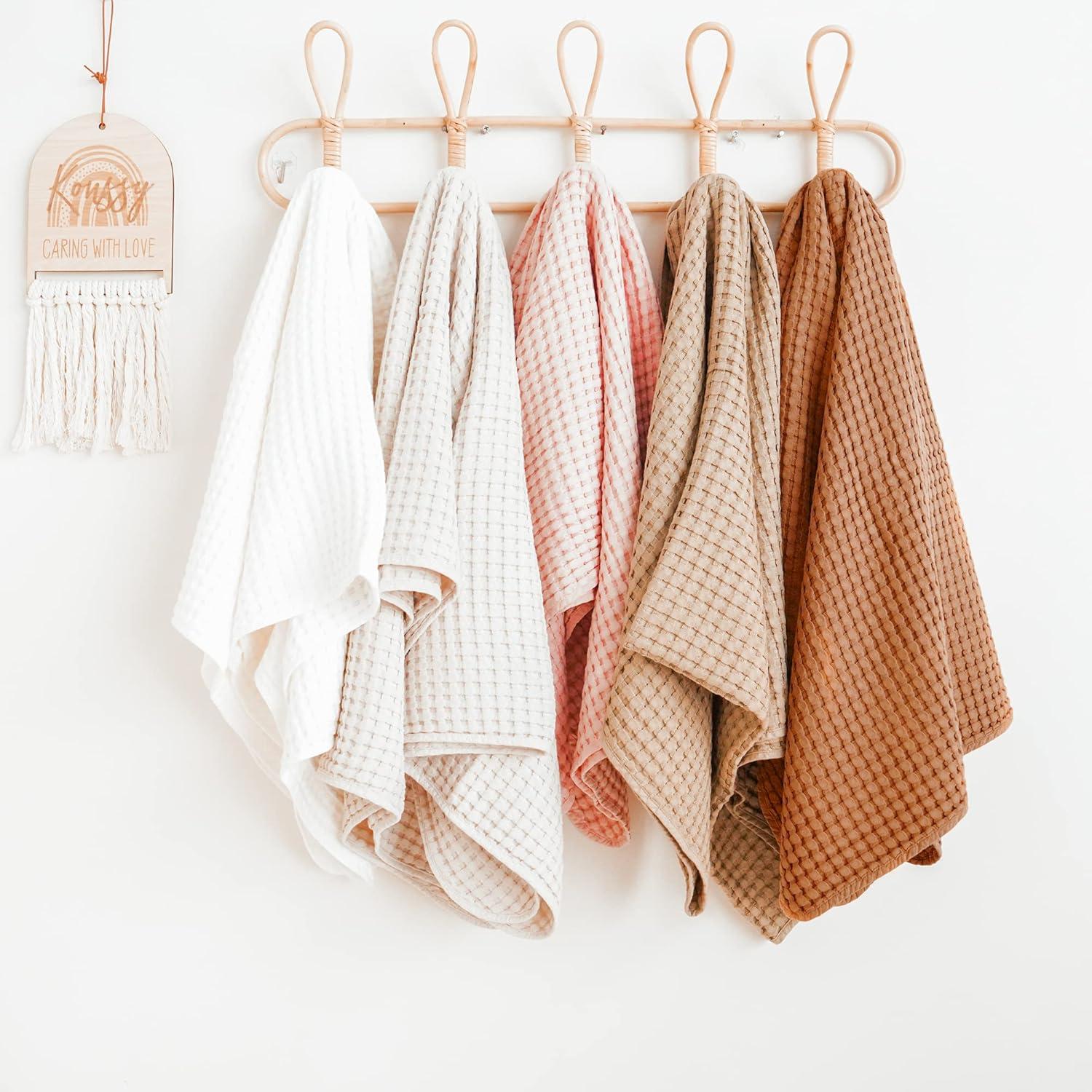 imageKonssy Waffle Baby Blanket  Soft ampamp Cozy Nursery Swaddle Blanket Lightweight Toddler Throw for Boys ampamp Girls Ideal for WrappingBlush PinkClay