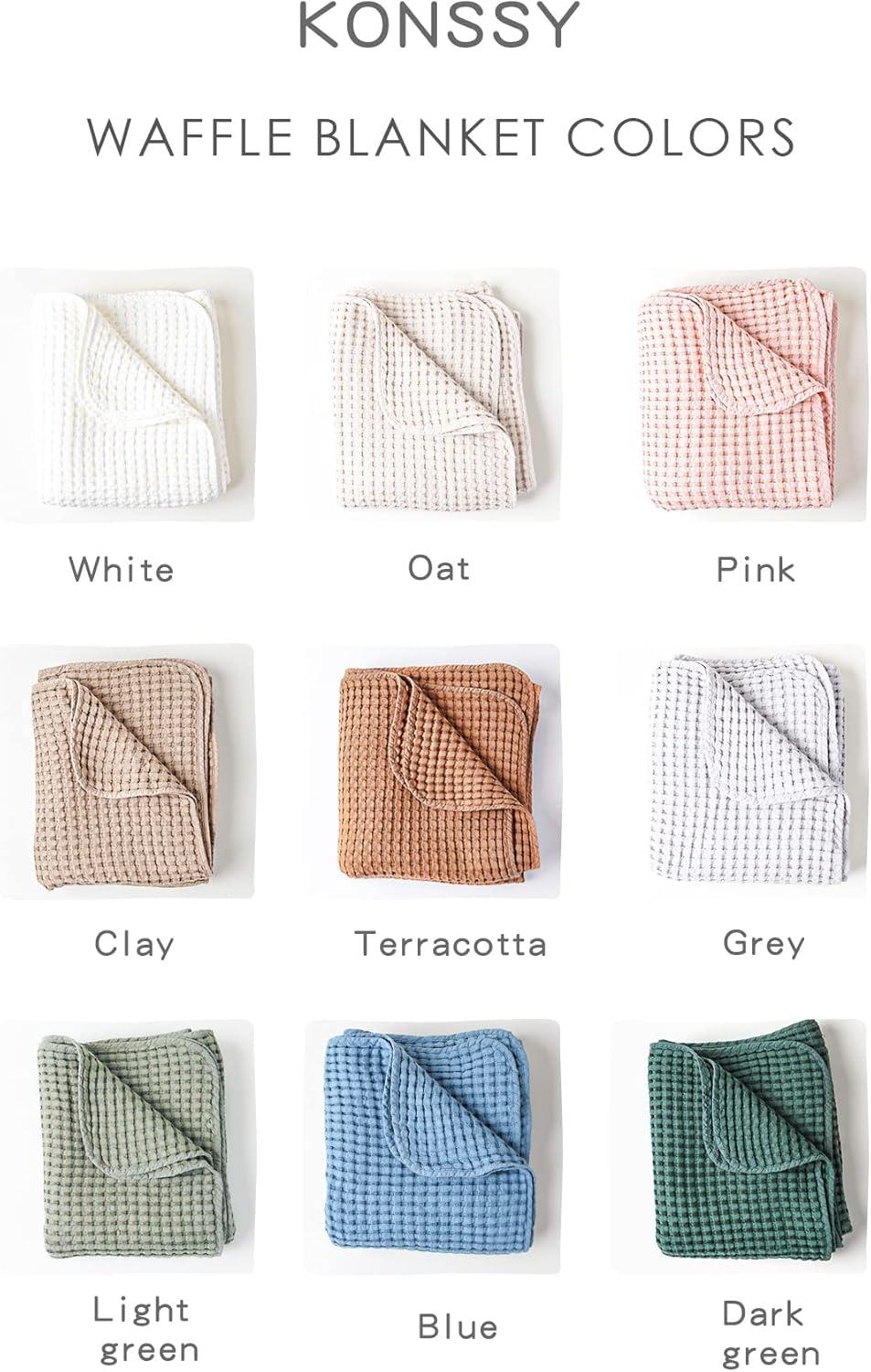 imageKonssy Waffle Baby Blanket  Soft ampamp Cozy Nursery Swaddle Blanket Lightweight Toddler Throw for Boys ampamp Girls Ideal for WrappingBlush PinkClay