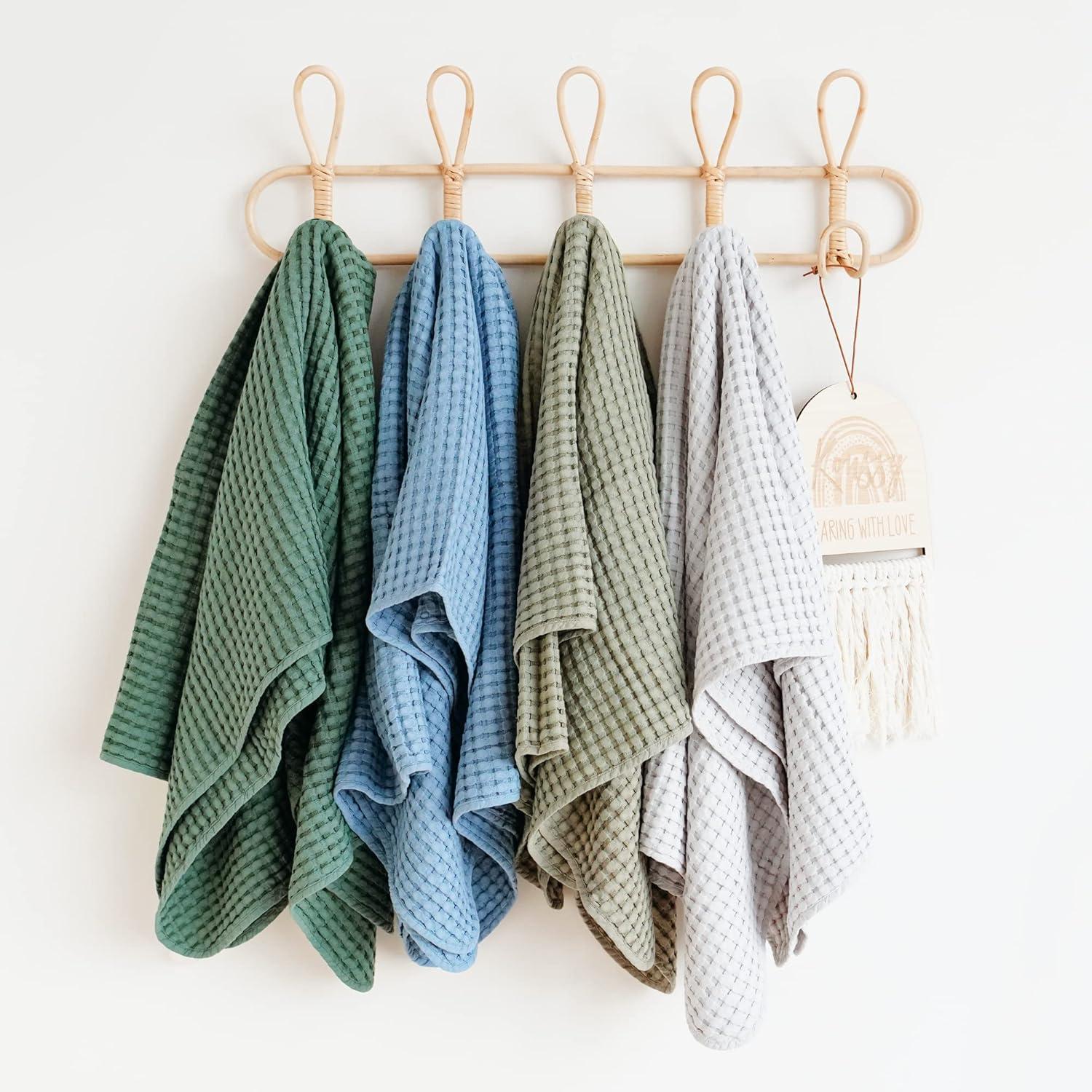imageKonssy Waffle Baby Blanket  Soft ampamp Cozy Nursery Swaddle Blanket Lightweight Toddler Throw for Boys ampamp Girls Ideal for WrappingBlush PinkGreen