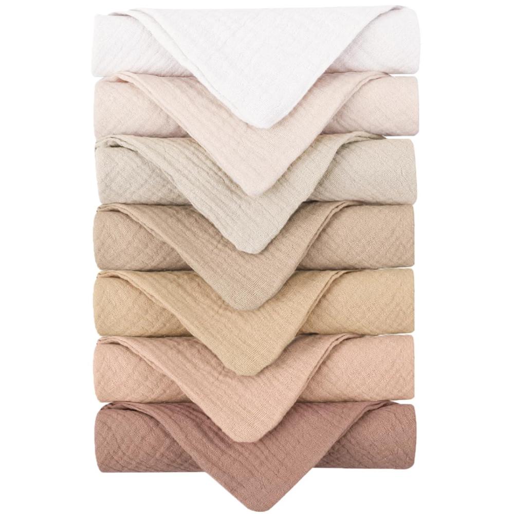 imageKonssy 7Pack Soft Cotton Face Wash Cloths Reusable Absorbent Washcloths for Sensitive Skin Facial Makeup Remover Towels for Women 11 x 11 InchBrown