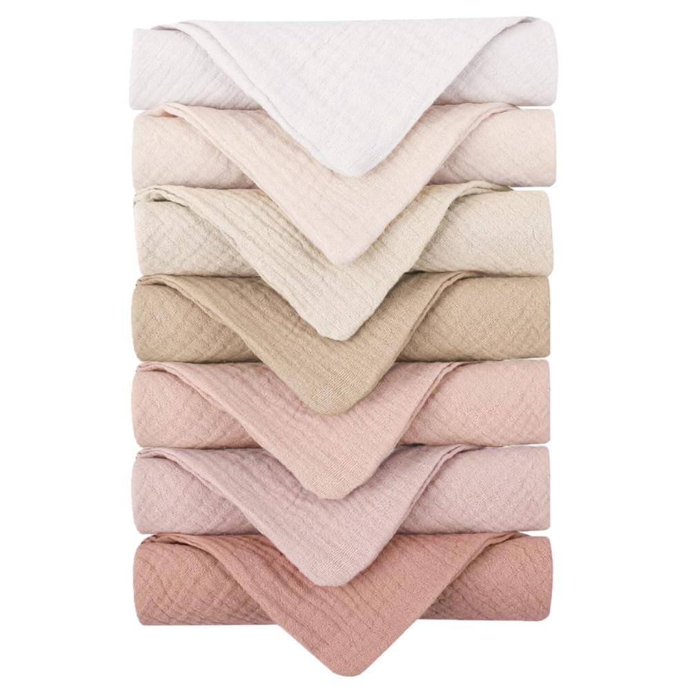 imageKonssy 7Pack Soft Cotton Face Wash Cloths Reusable Absorbent Washcloths for Sensitive Skin Facial Makeup Remover Towels for Women 11 x 11 InchPink