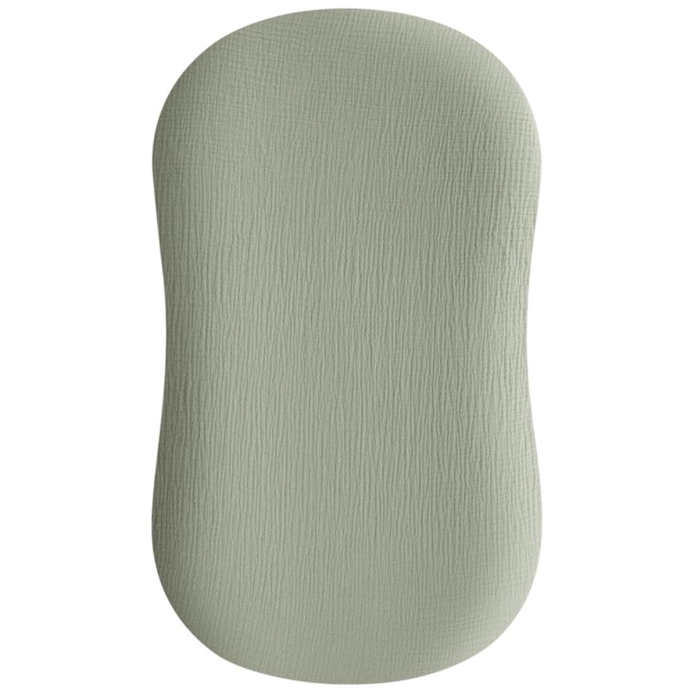 imageKonssy Muslin Baby Lounger Cover 1 Pack 100 Cotton Newborn Lounger Sheets Soft and Breathable Baby Nest Slipcover Cover Only GreenFog Green