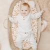 imageKonssy 2 Pack Stretchy Bassinet Sheets for Baby Girl Boy Soft Breathable Baby Bassinet Mattress Sheets Fit for Hourglass Oval Cradle Moses Basket Rectangle Mattress Autumn BloomClayAutumn Bloom clay